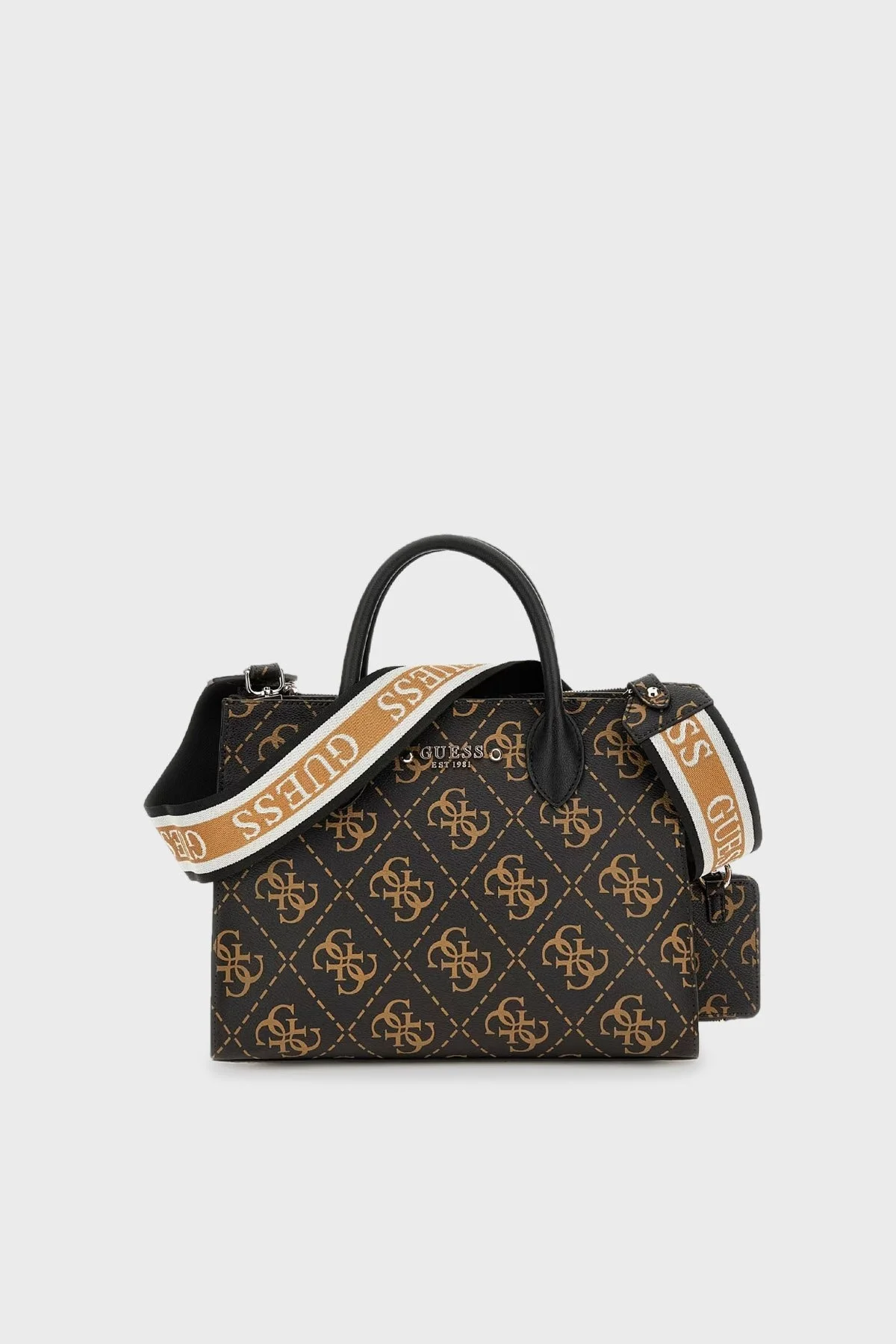Guess Rea Logolu Çıkarılabilir Omuz Askılı Bayan Çanta HWSG8963060 BNL KAHVE - 1
