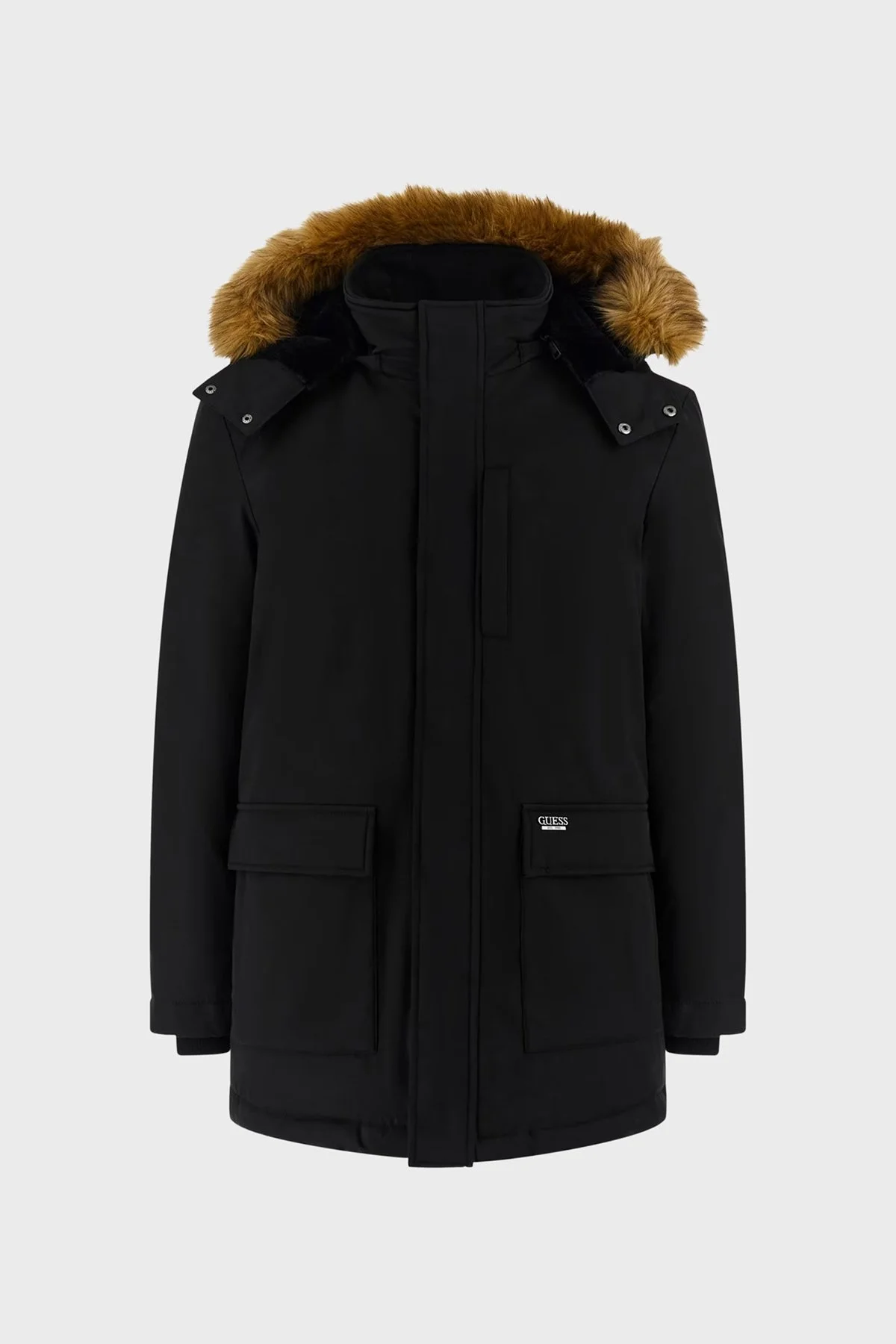 Guess Real Regular Fit Çıkarılabilir Kapüşonlu Su İtici M5BL2GW2712 Erkek Parka M5BL2G W2712 JBLK SİYAH - 6