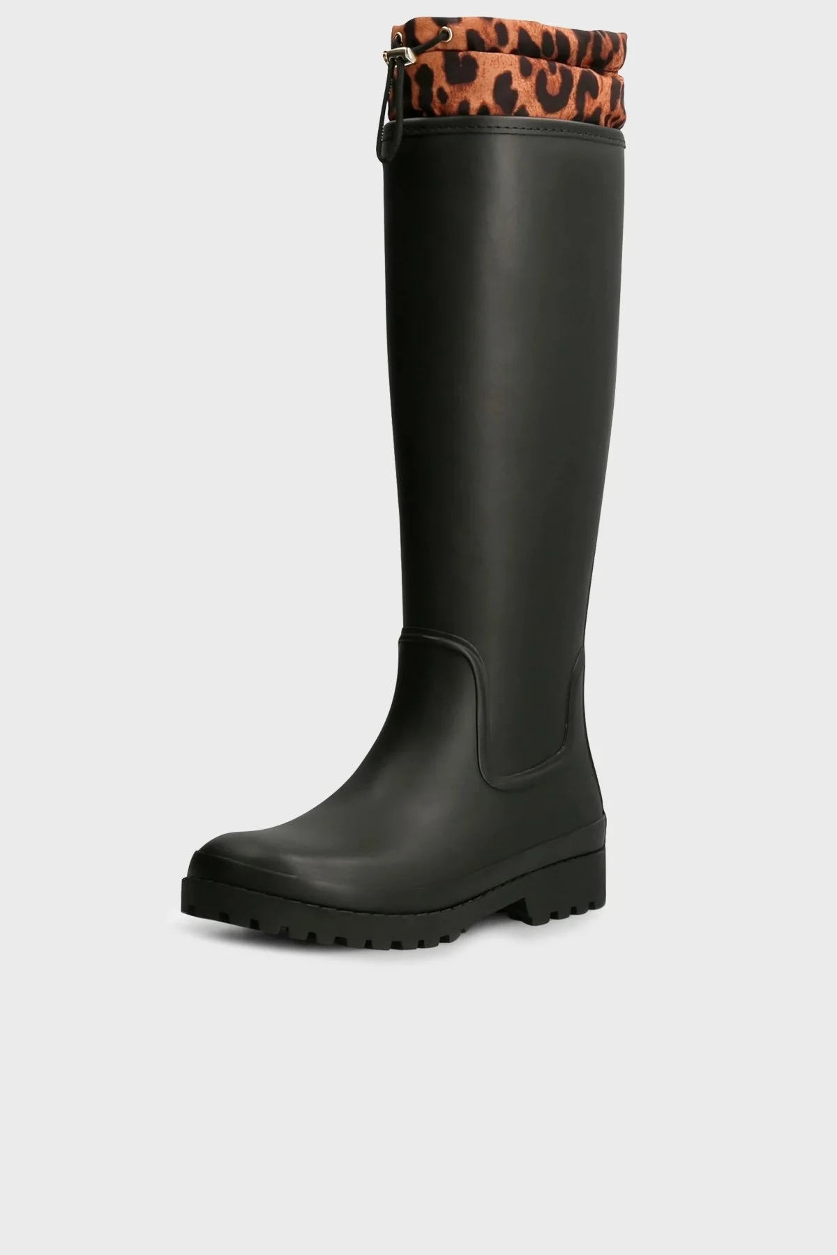 Guess Reisa Büzgülü Leopar Desenli Bayan Çizme FL7REI RUB11 BLACK SİYAH - 3