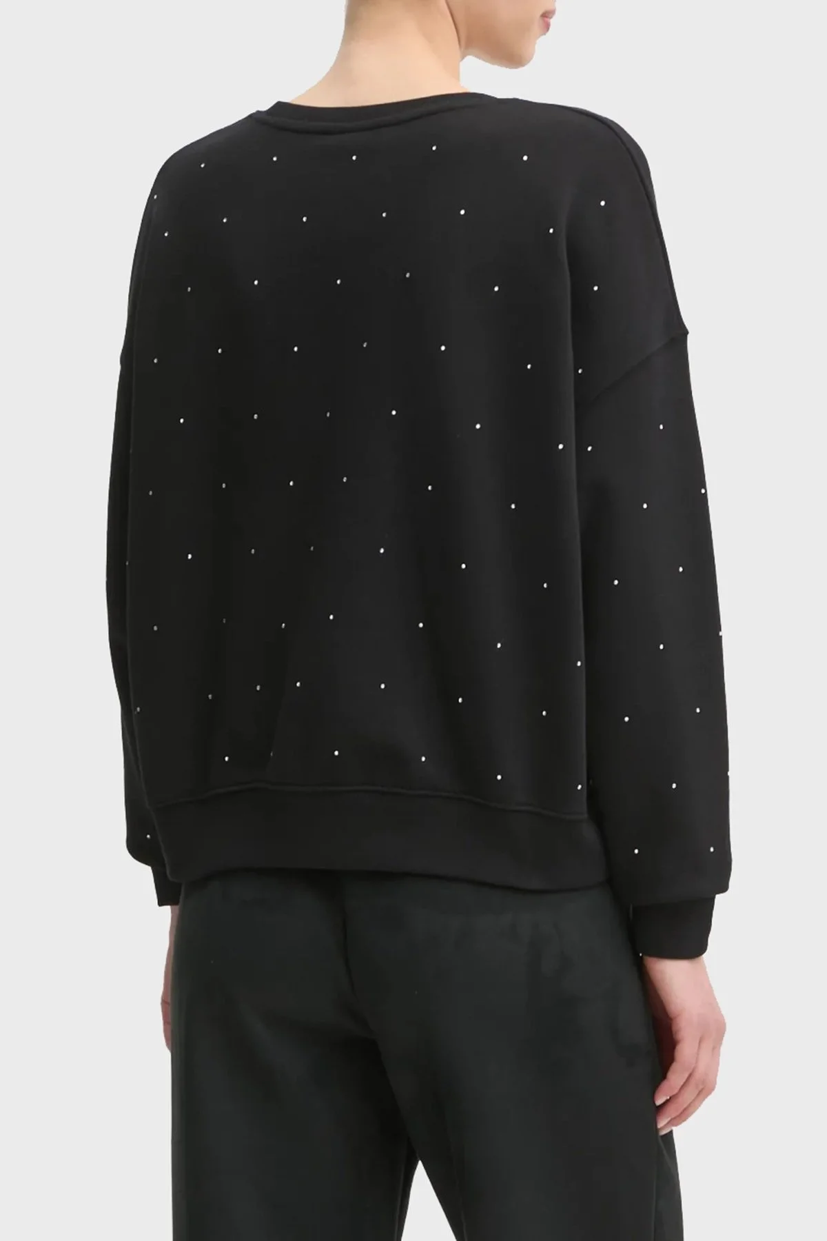 Guess Rhinestones Pamuk Karışımlı Relaxed Fit Tamamı Taşlı V5RQ08KCLJ0 Bayan Sweat V5RQ08 KCLJ0 JBLK SİYAH - 8