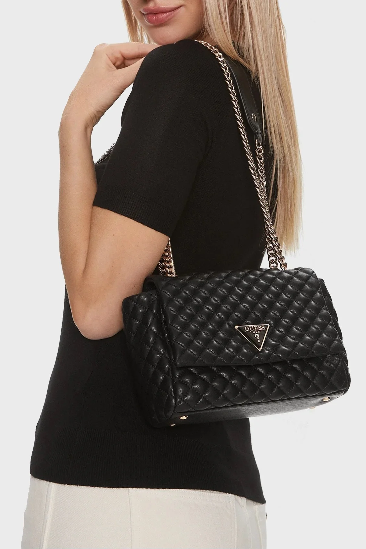 Guess Rianee Zincir Askılı HWQG9236210 Bayan Çanta HWQG9236210 BLA SİYAH - 2