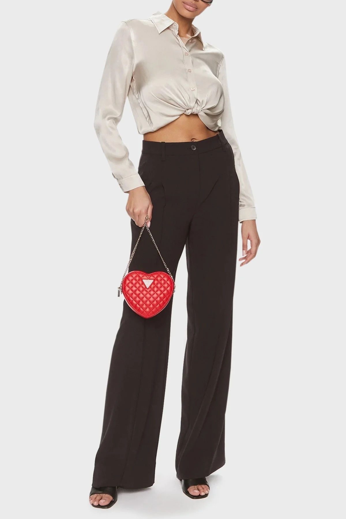 Guess Rianee Zincir Askılı Kalp Desenli HWQG9236770 Bayan Çanta HWQG9236770 RED KIRMIZI - 2