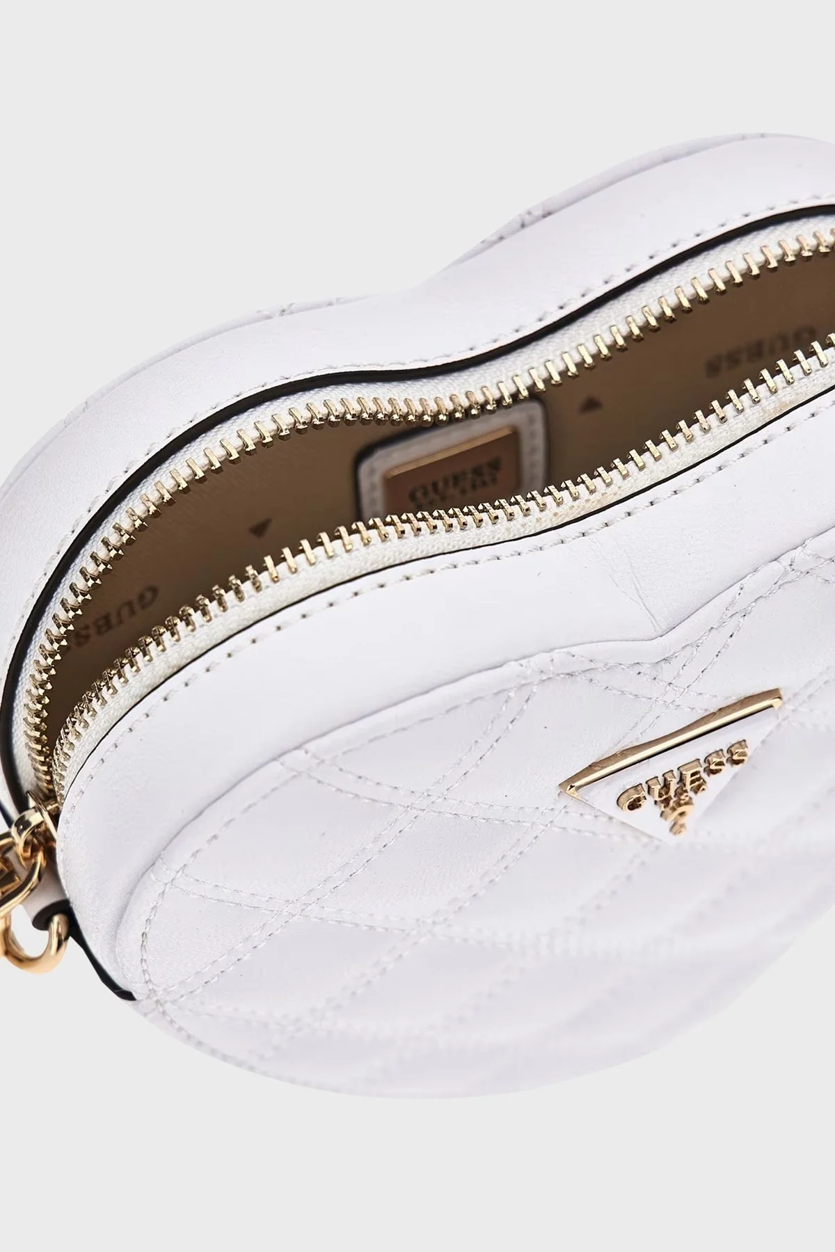 Guess Rianee Zincir Askılı Kalp Desenli HWQG9236770 Bayan Çanta HWQG9236770 WHI BEYAZ - 3