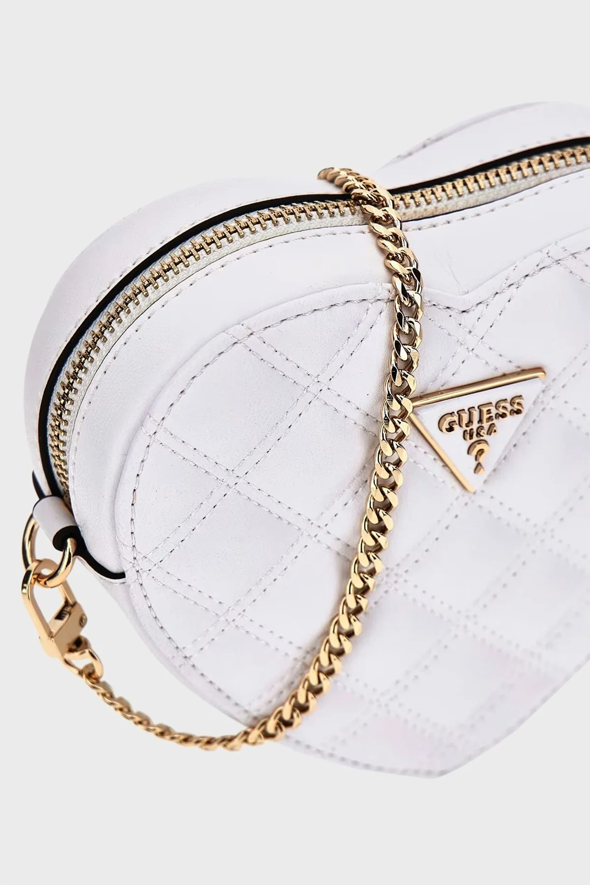 Guess Rianee Zincir Askılı Kalp Desenli HWQG9236770 Bayan Çanta HWQG9236770 WHI BEYAZ - 4