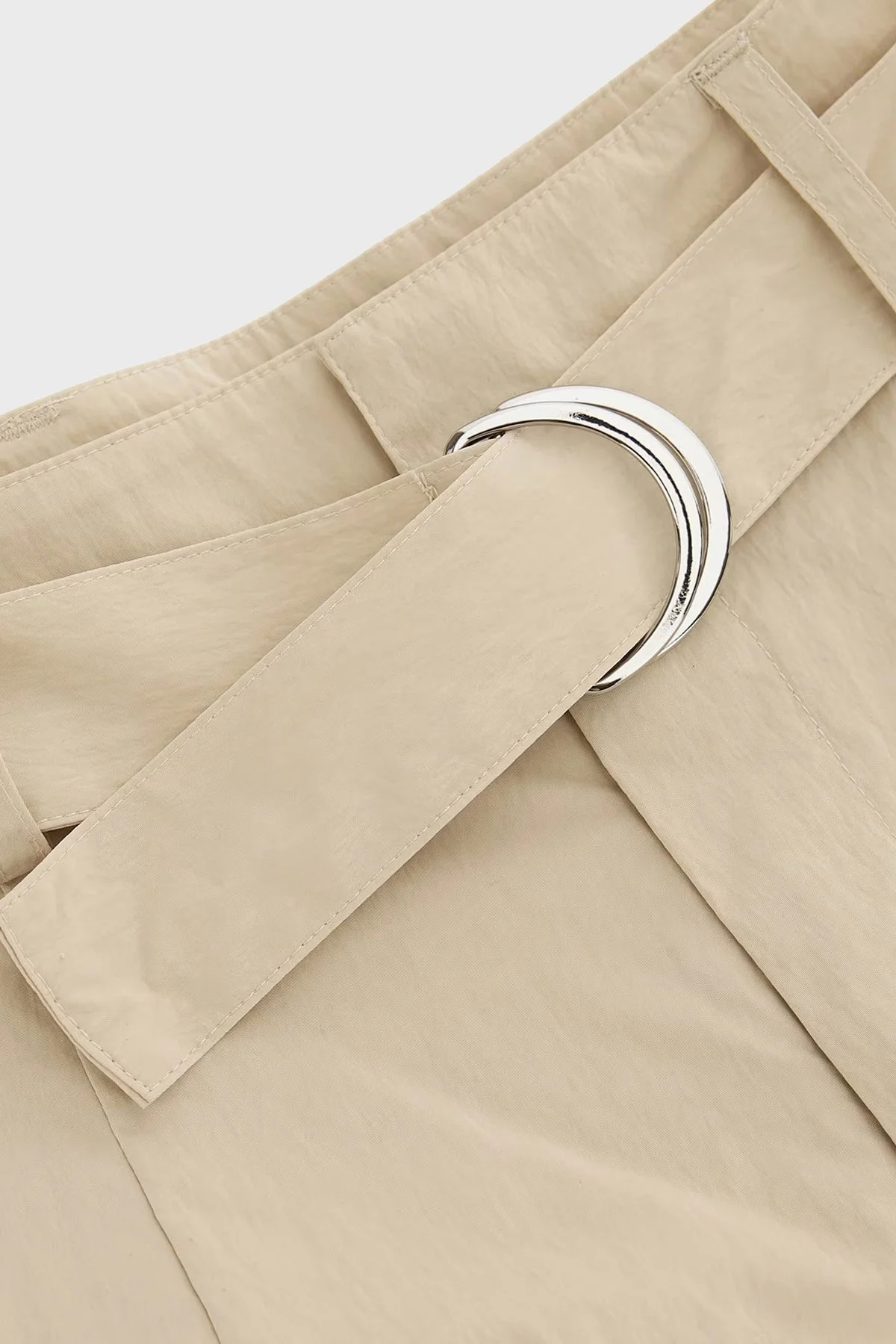 Guess Riko Normal Bel Relaxed Fit Kargo W4RB18WFVV0G1M5 Bayan Pantolon W4RB18WFVV0 G1M5 EKRU - 5