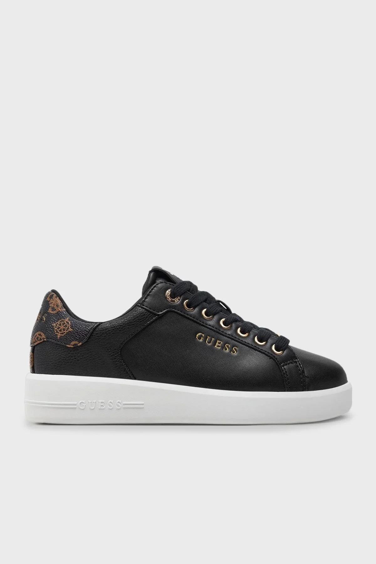Guess Roki2 Logolu Sneaker FLFRO2FAL12 Bayan Ayakkabı FLFRO2 FAL12 BLACK SİYAH - 1
