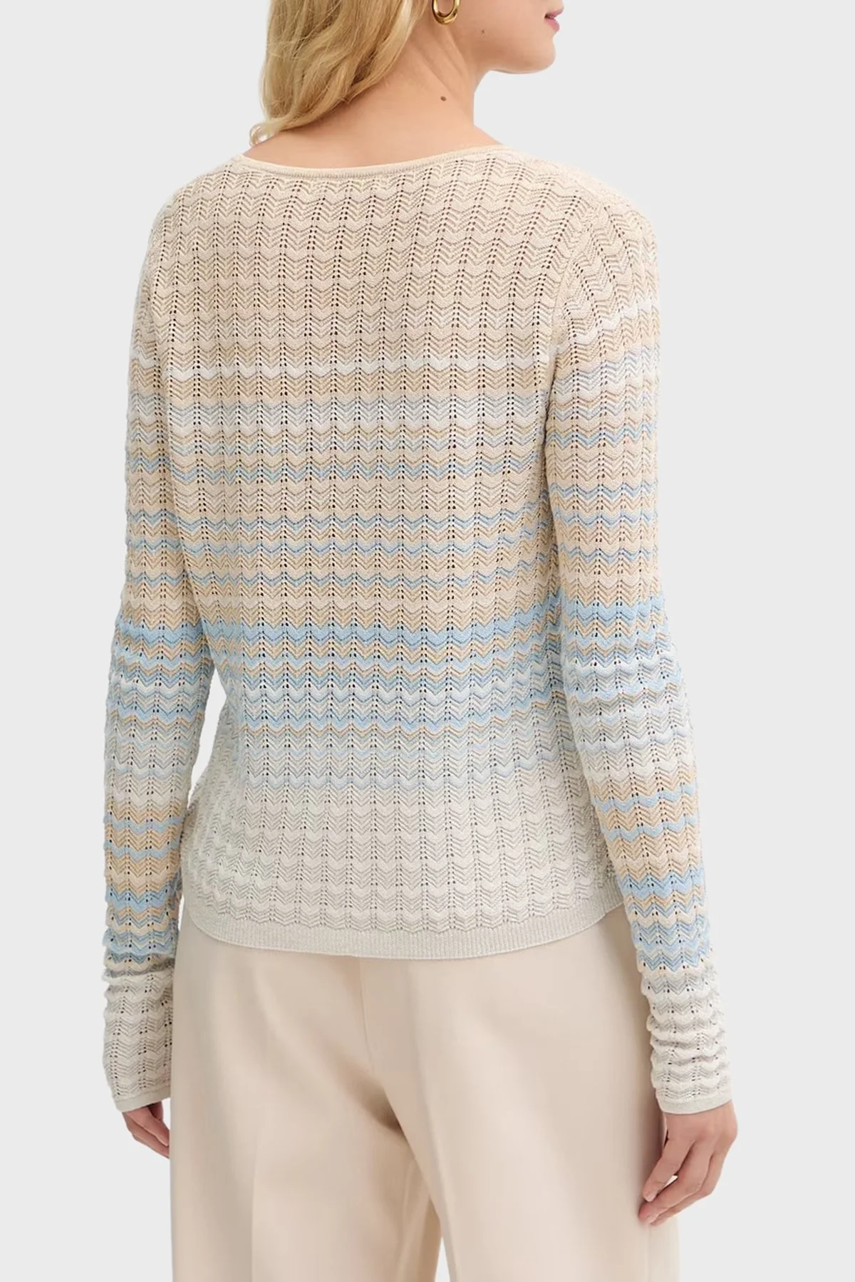 Guess Rosal Ajurlu Regular Fit V Yaka W6GR07Z0588 Bayan Triko W6GR07 Z0588 SM2K MAVİ - 3