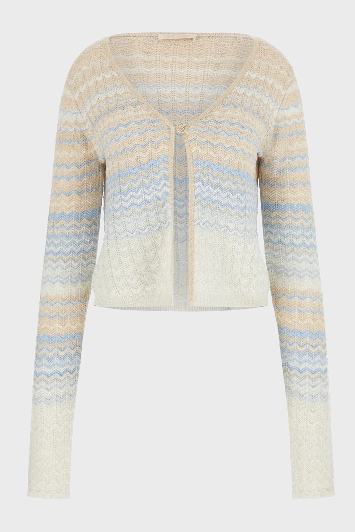 Guess Rosal Ajurlu Regular Fit V Yaka W6GR07Z0588 Bayan Triko W6GR07 Z0588 SM2K MAVİ - 6