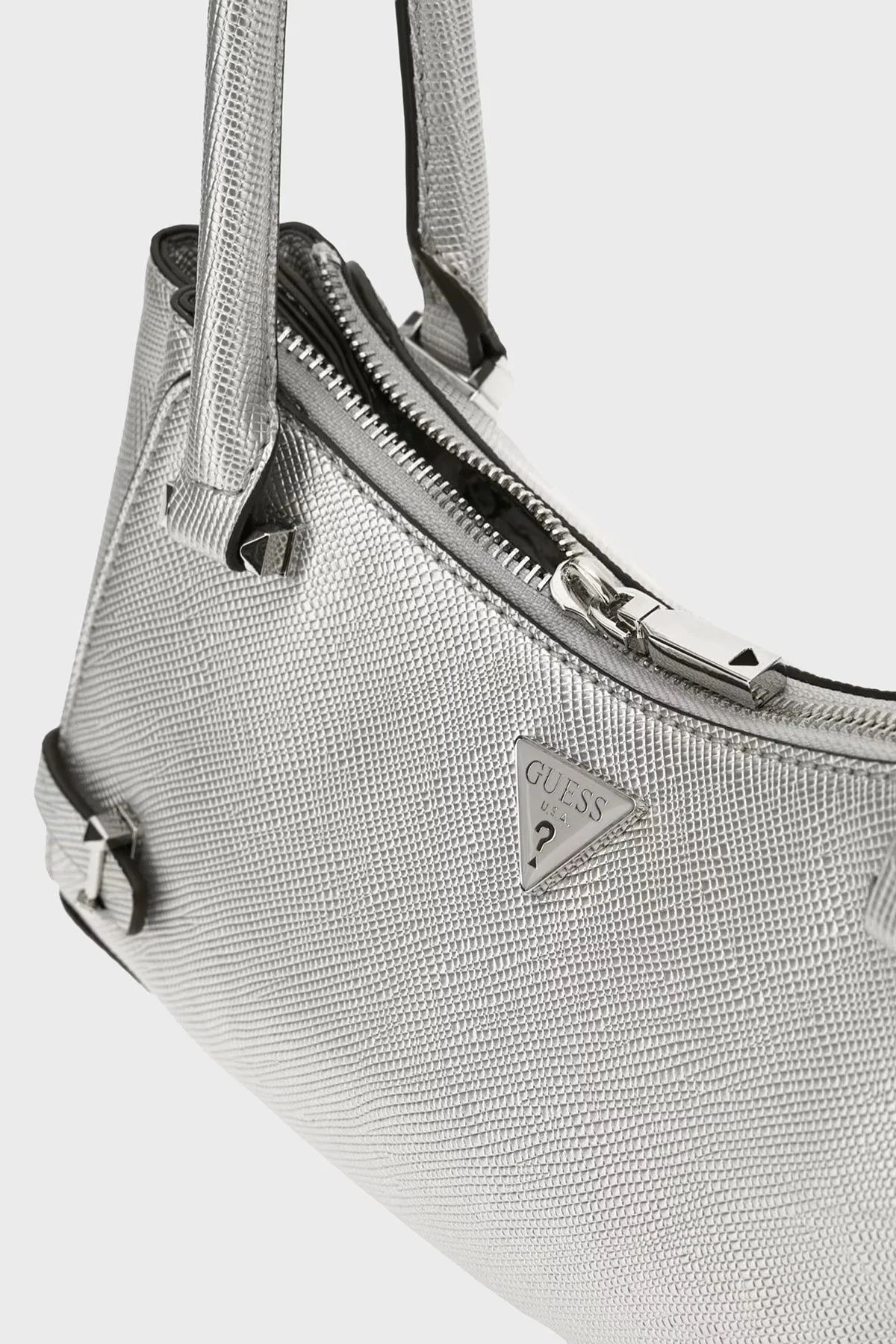 Guess Rosalba Logolu Sabit Çift Tutma Saplı HWMY9657170 Bayan Çanta HWMY96 57170 SIL GÜMÜŞ - 4