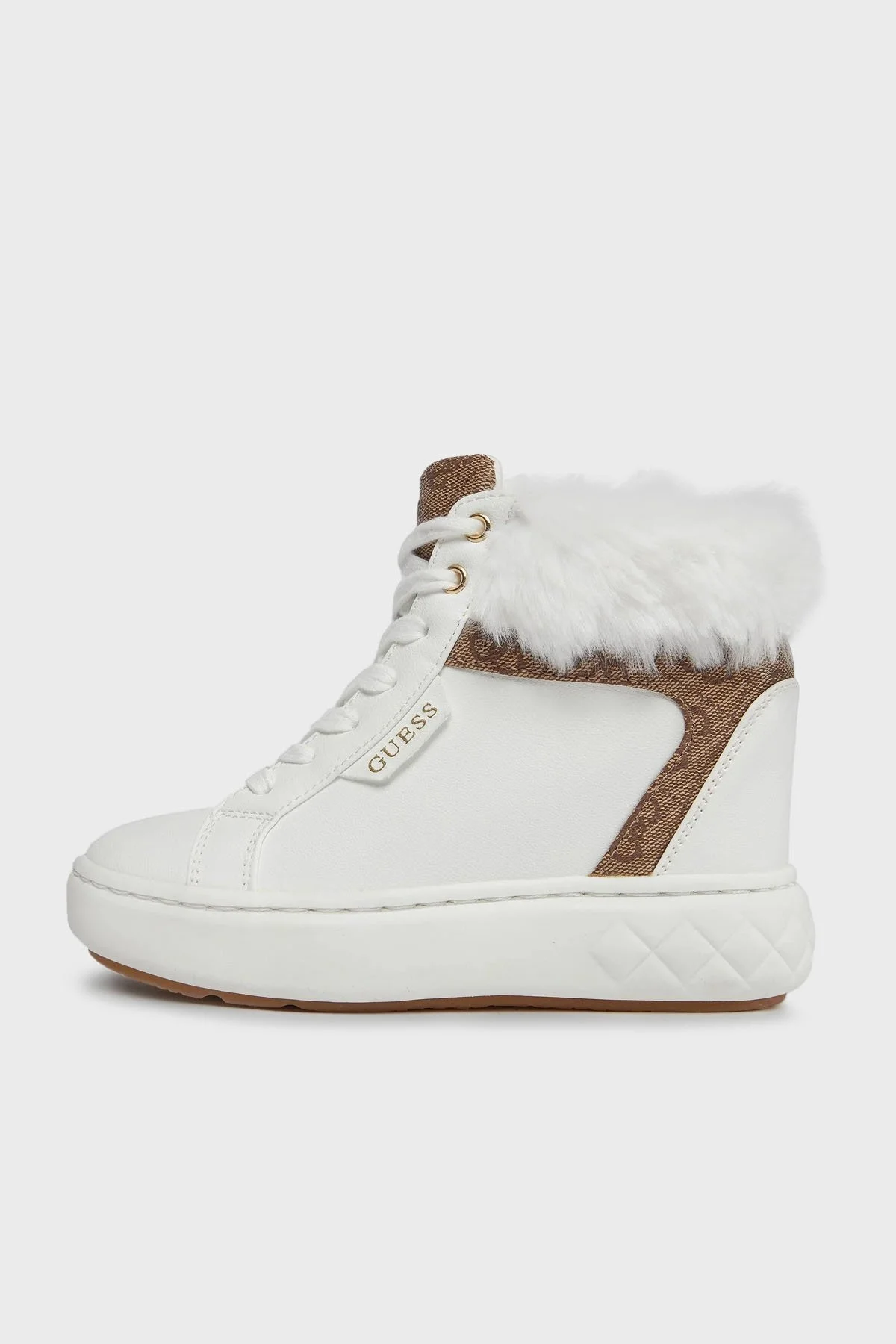 Guess Roxana Gizli Topuklu Sneaker Bayan Ayakkabı FL8ROX FAL12 WHBBR BEYAZ - 4