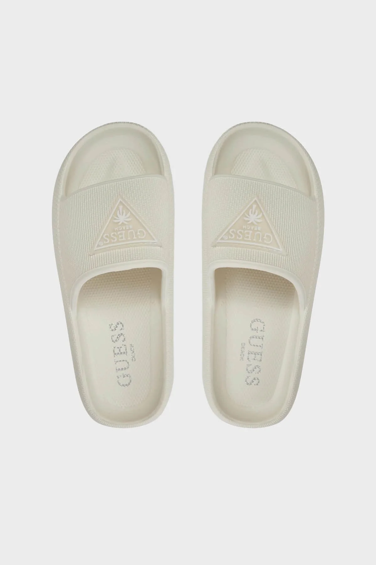 Guess Rubber Logolu Plaj E4GZ27WG5X0 Bayan Terlik E4GZ27 WG5X0 MLK EKRU - 12