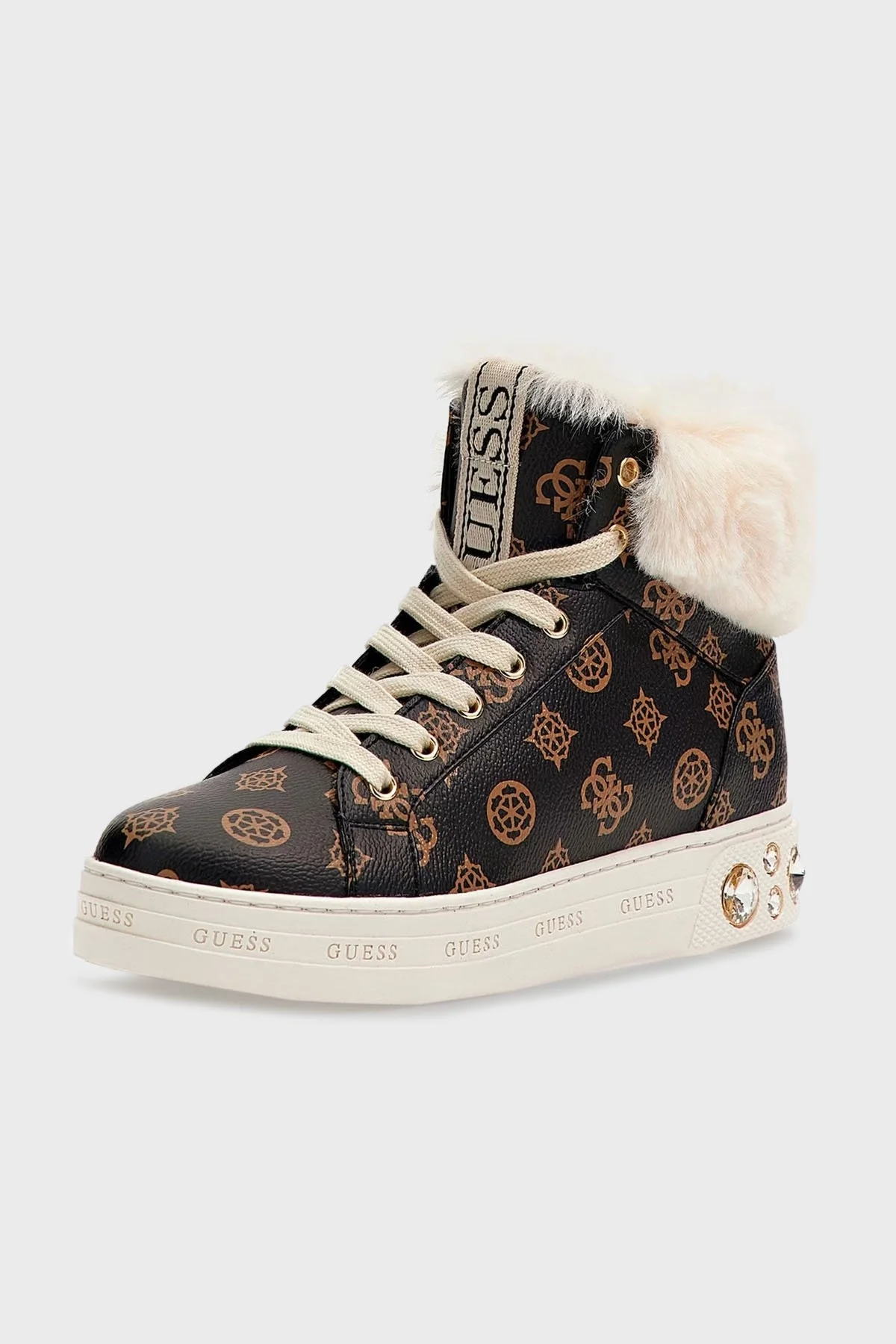 Guess Ruke Suni Tüylü Bilekli Bayan Ayakkabı FL8RKU FAL12 BROCR KAHVE - 2