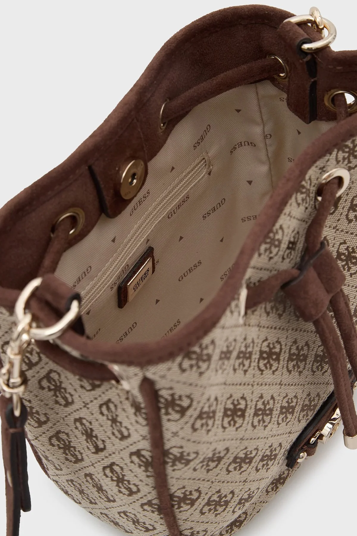 Guess Samantha Logolu Çıkarılabilir Askılı HWJG2313770 Kadın Çanta HWJG23 13770 LGW Kahve - 4