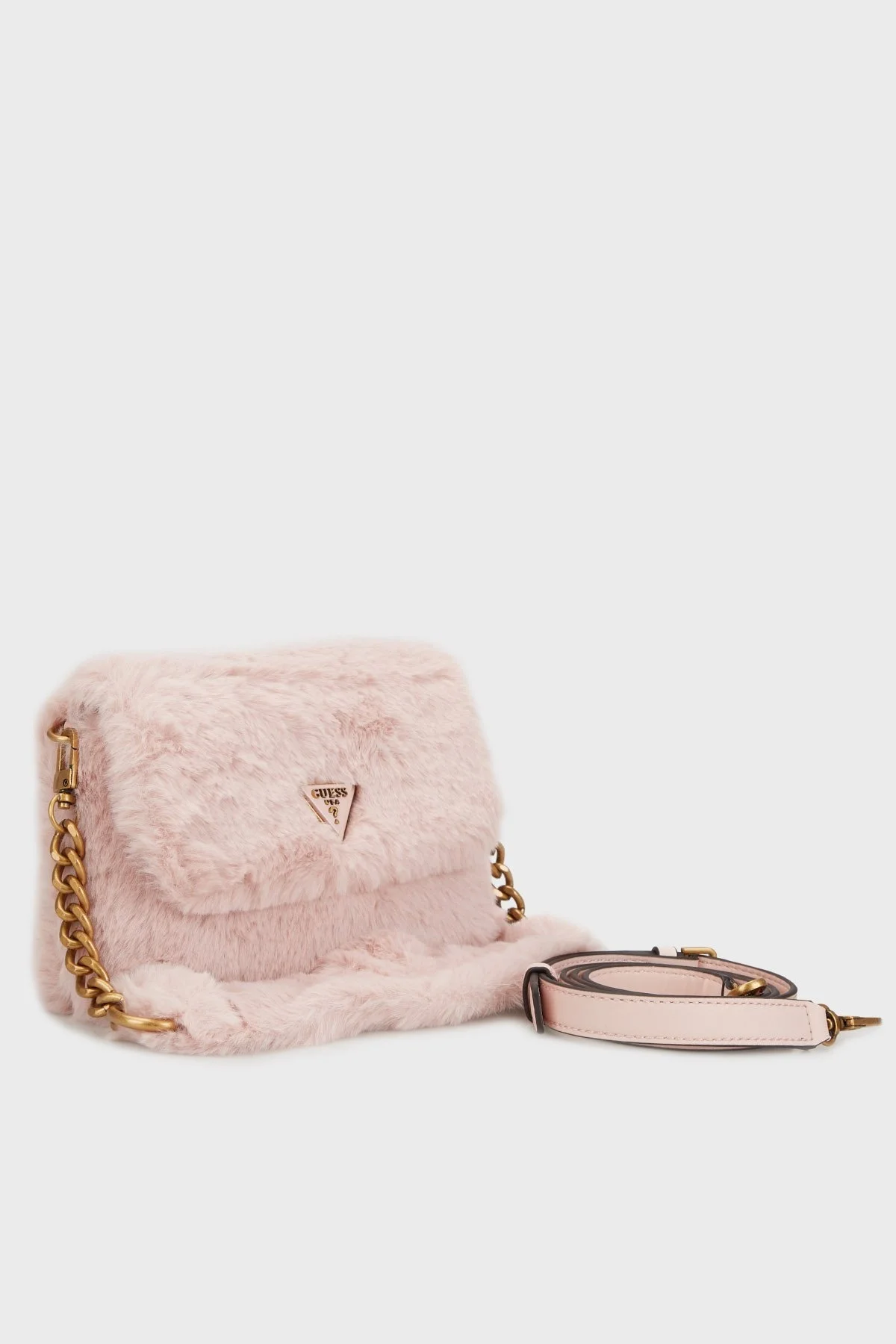Guess Samia Logolu Yumuşak Tüylü Çıkarılabilir Askılı HWWB9355200 Bayan Çanta HWWB93 55200 LTR PEMBE - 1