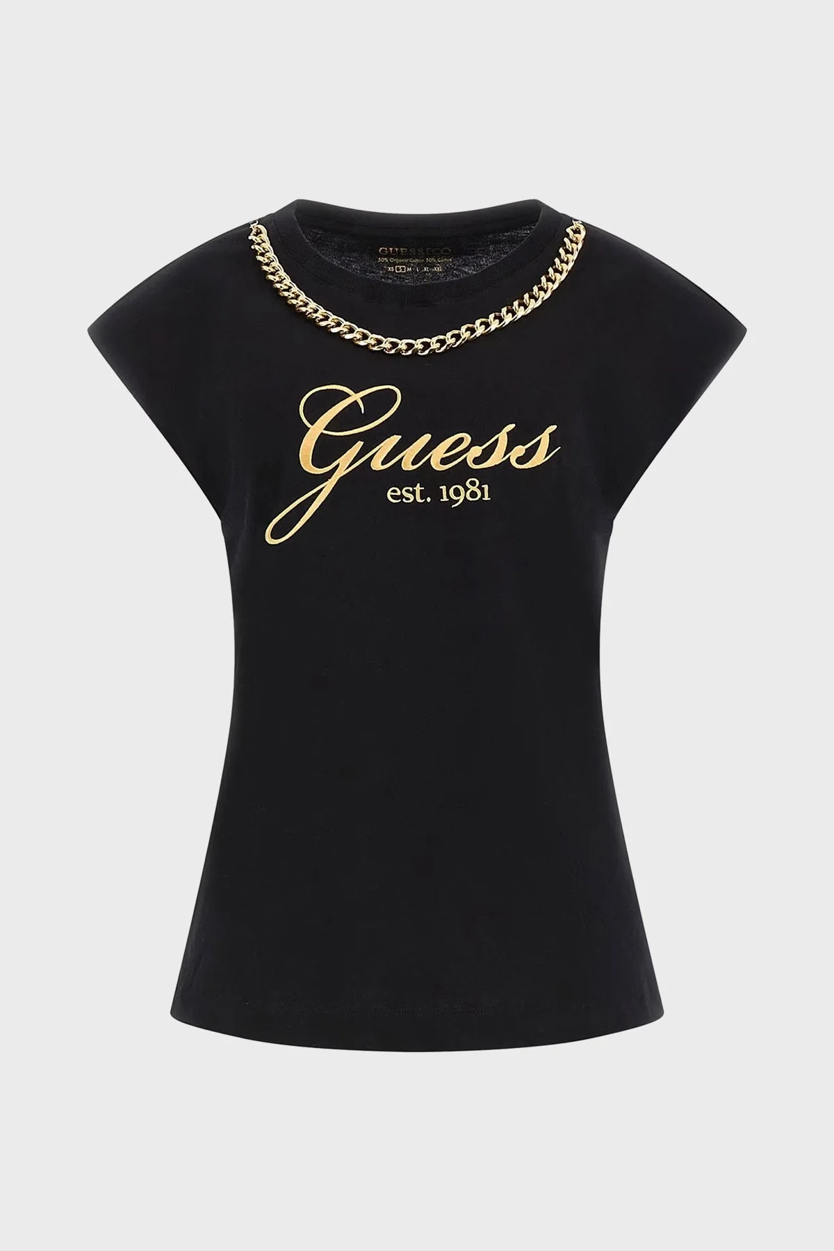 Guess Sc Cn Crystal Pamuklu Regular Fit W4YI16I3Z14 Bayan T Shirt W4YI16 I3Z14 JBLK SİYAH - 5