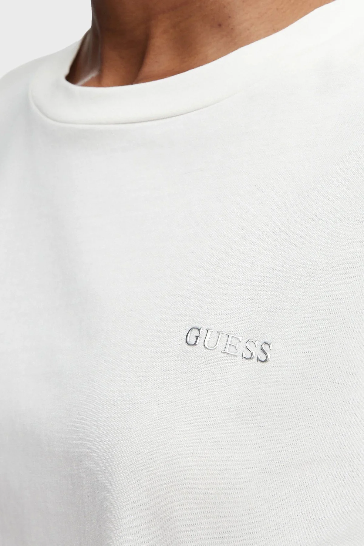 Guess Selene Logolu % 100 Pamuk Boxy Fit Bisiklet Yaka V6GI17K2984 Kadın T Shirt V6GI17 K2984 A138 Ekru - 5
