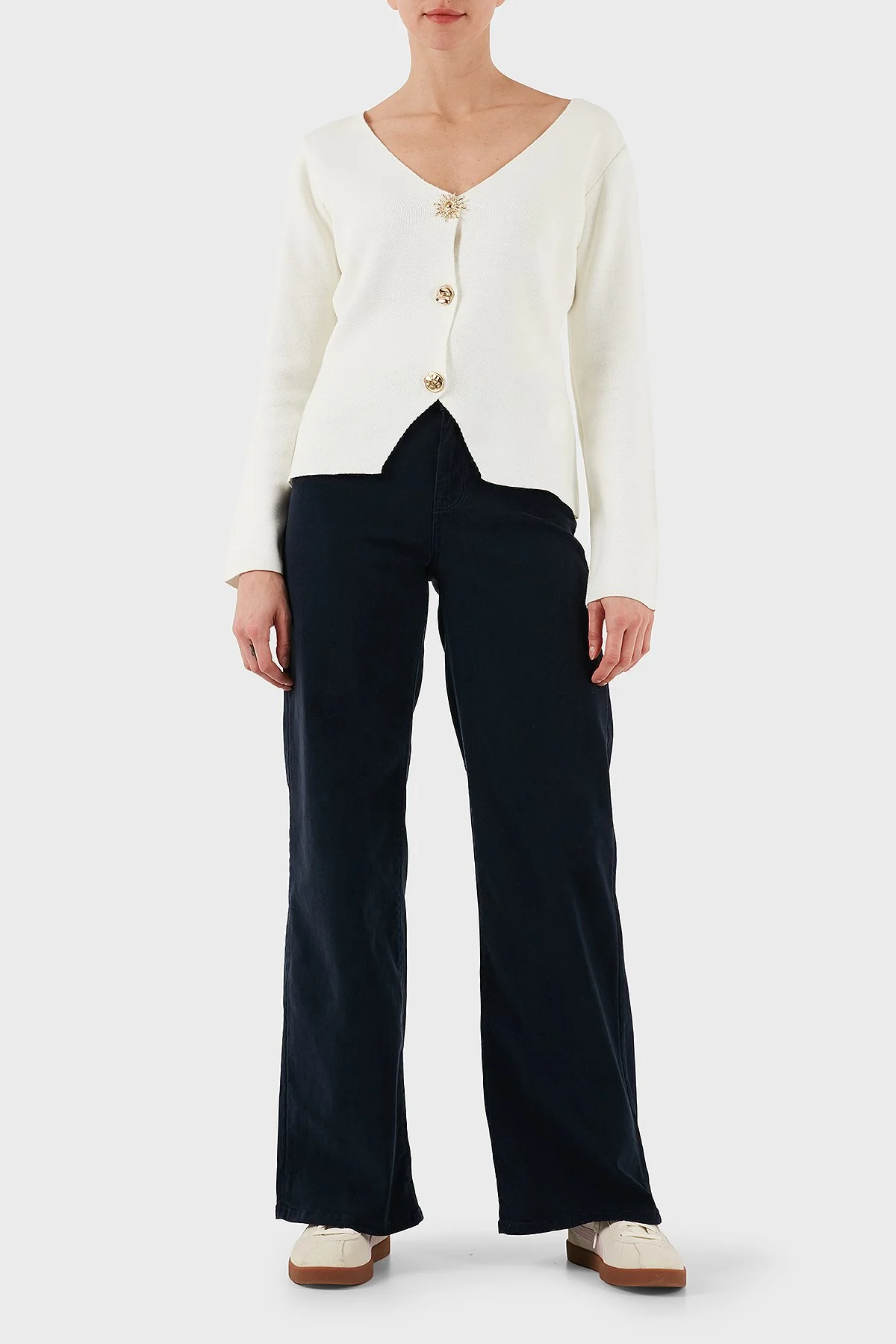 Guess Sexy Pamuklu Relaxed Fit Normal Bel Bol Paça W5BA96WFQYB Bayan Pantolon W5BA96 WFQYB G77G LACİVERT - 2