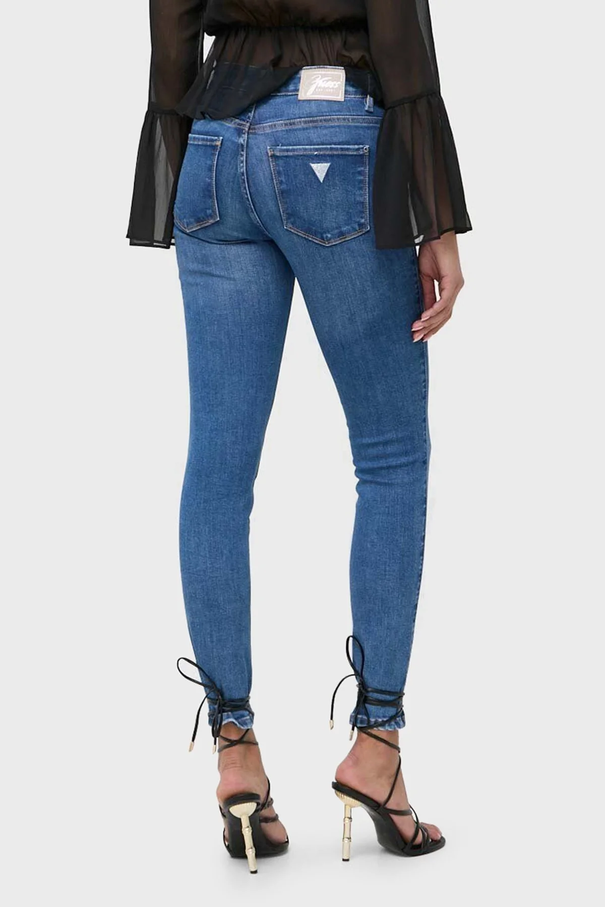 Guess Sexy Streç Pamuklu Normal Bel Skinny Fit Jeans W4RAJ3 D59F2 Bayan Kot Pantolon W4RAJ3D59F2 TAW1 MAVİ - 3