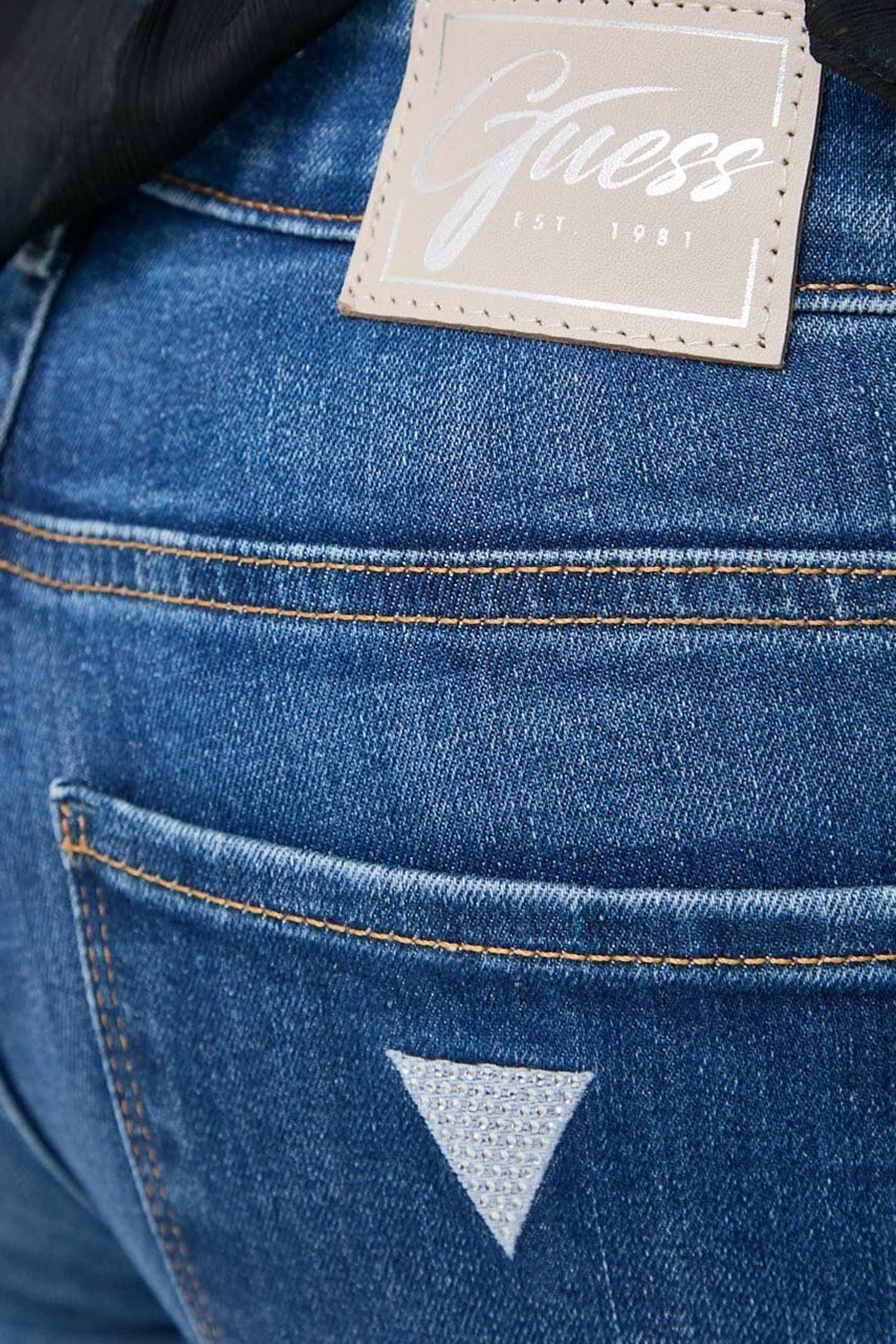 Guess Sexy Streç Pamuklu Normal Bel Skinny Fit Jeans W4RAJ3 D59F2 Bayan Kot Pantolon W4RAJ3D59F2 TAW1 MAVİ - 4