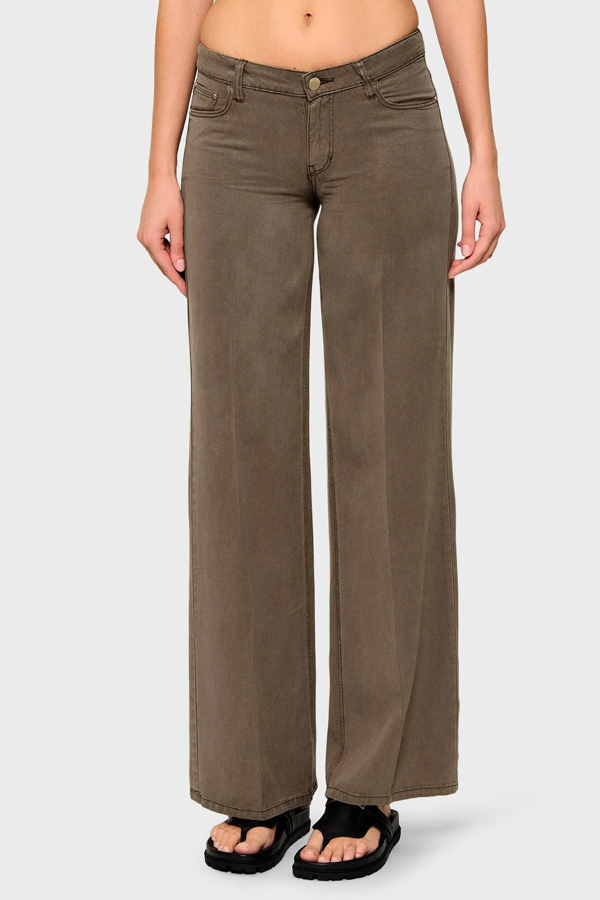 Guess Sexy Wide Leg Fit Geniş Paça Palazzo W4GA96WDP85 Kadın Pantolon W4GA96 WDP85 G1EC VİZON - 1