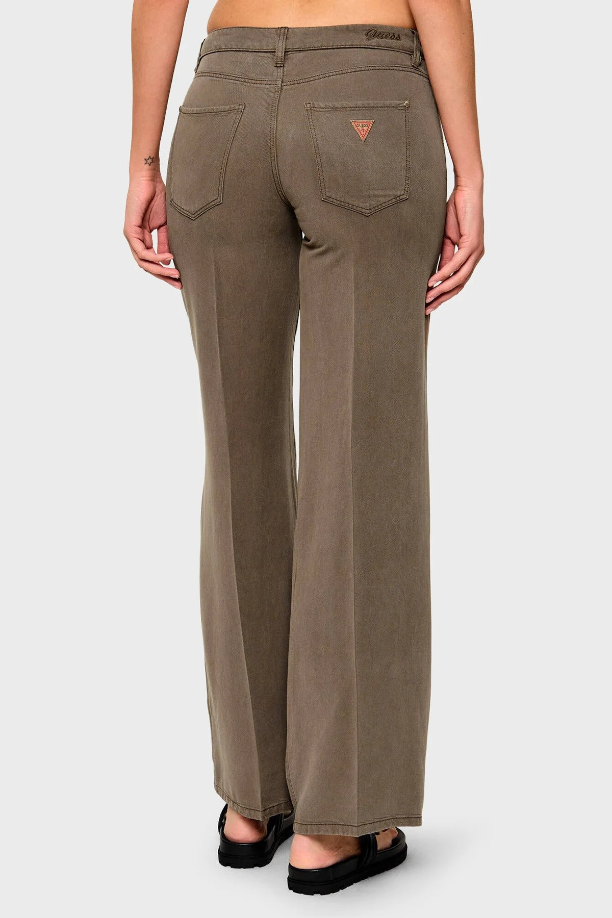 Guess Sexy Wide Leg Fit Geniş Paça Palazzo W4GA96WDP85 Kadın Pantolon W4GA96 WDP85 G1EC VİZON - 3