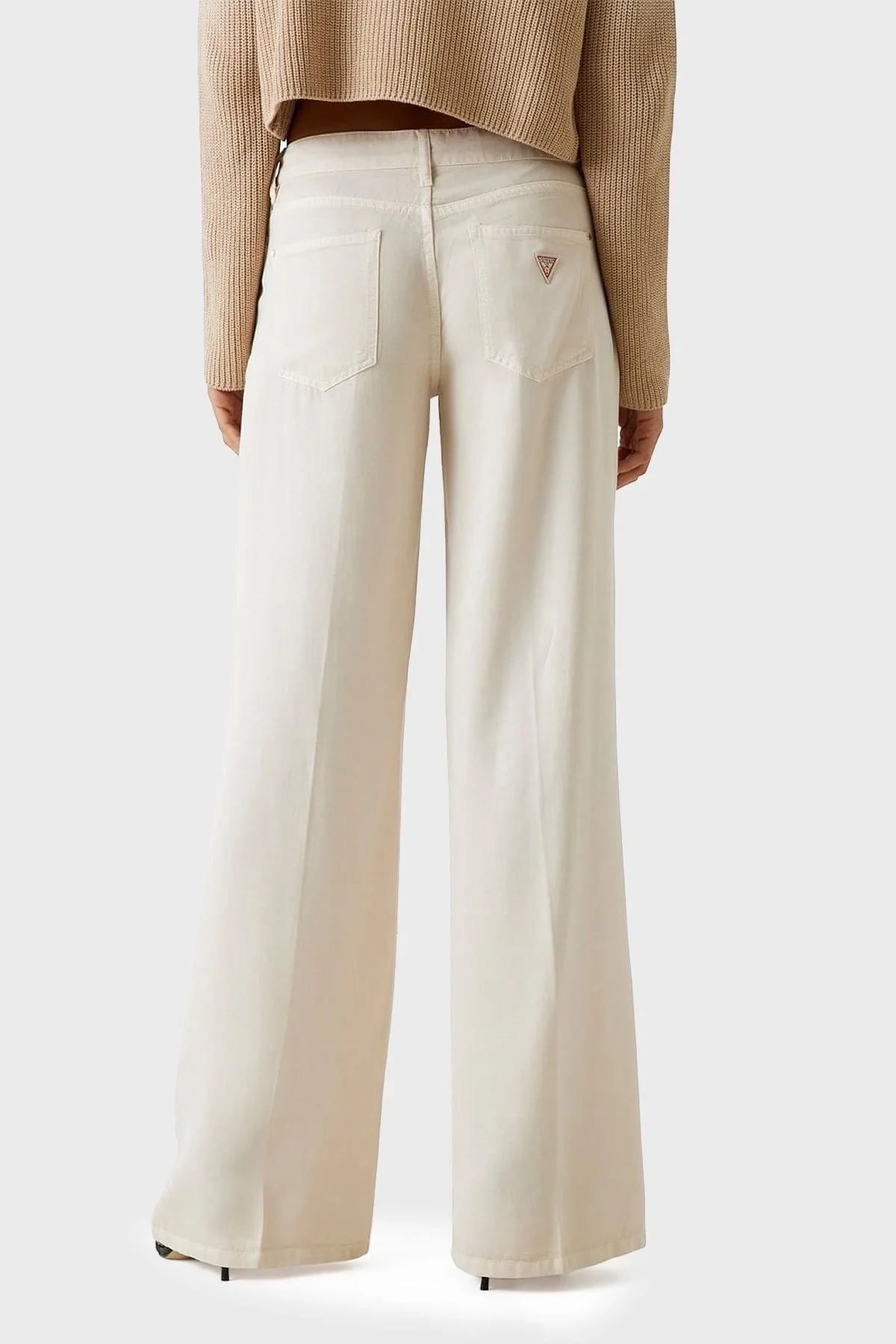 Guess Sexy Wide Leg Fit Geniş Paça Palazzo W4GA96WDP85 Kadın Pantolon W4GA96 WDP85 G1M5 Ekru - 3