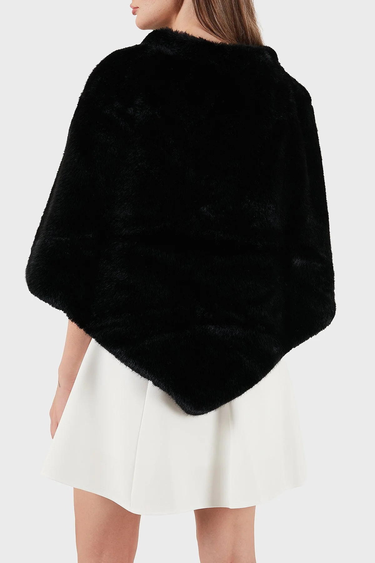 Guess Shaida Comfort Fit Bisiklet Yaka Yumuşak Dokulu Peluş AW5411POL03 Bayan Panço AW5411 POL03 BLA SİYAH - 3