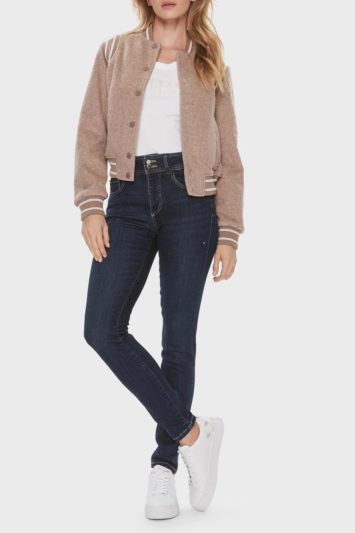 Guess Shape Streç Pamuklu Skinny Fit Jeans W4RA34 D59F1 Bayan Kot Pantolon W4RA34D59F1 TWND LACİVERT - 1