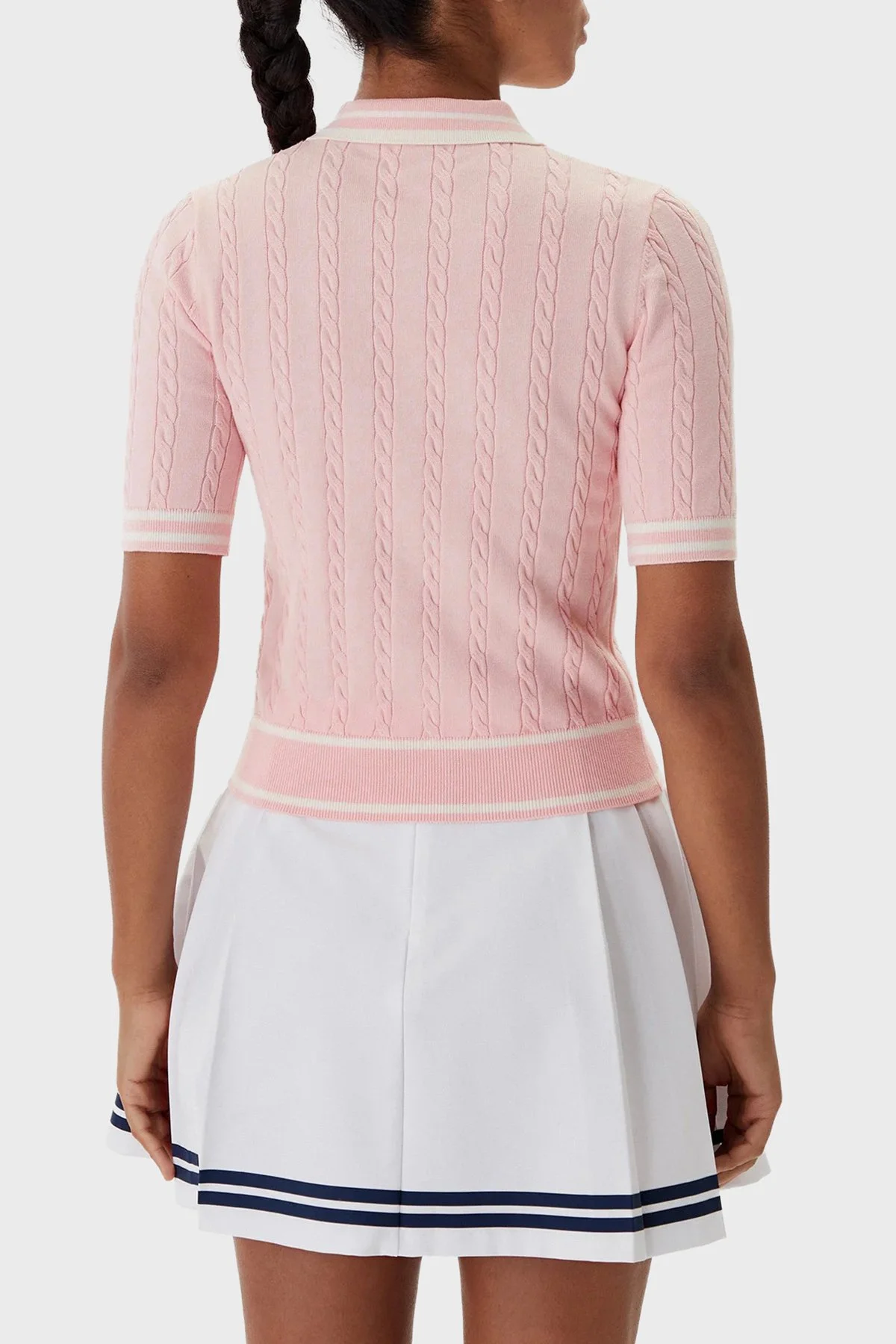 Guess Shari Logolu Slim Fit Örgü Detaylı Kısa Kollu Triko V6RR02Z4652 Bayan Hırka V6RR02 Z4652 G66E PEMBE - 3