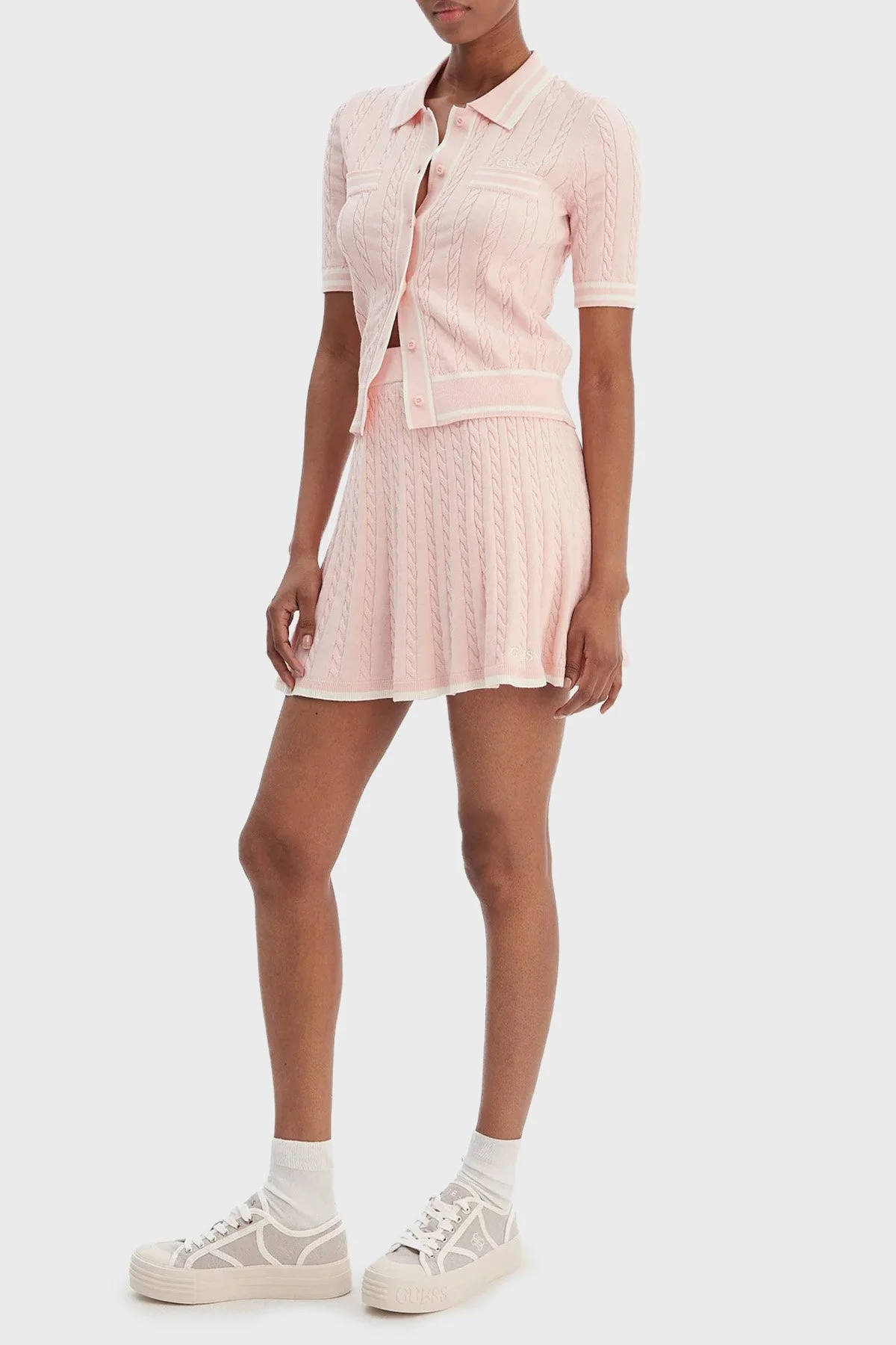 Guess Shari Regular Fit Örgü Detaylı Triko Pileli V6RD07Z4652 Bayan Etek V6RD07 Z4652 G66E PEMBE - 2