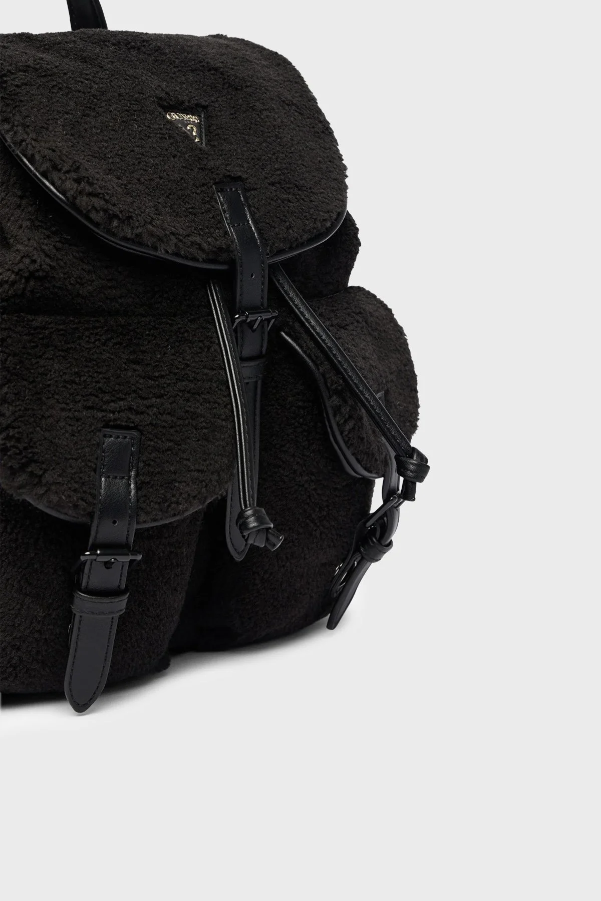 Guess Sherpa Logolu Ayarlanabilir Askılı V6BZ14K6971 Kadın Sırt Çantası V6BZ14 K6971 JBLK Siyah - 4