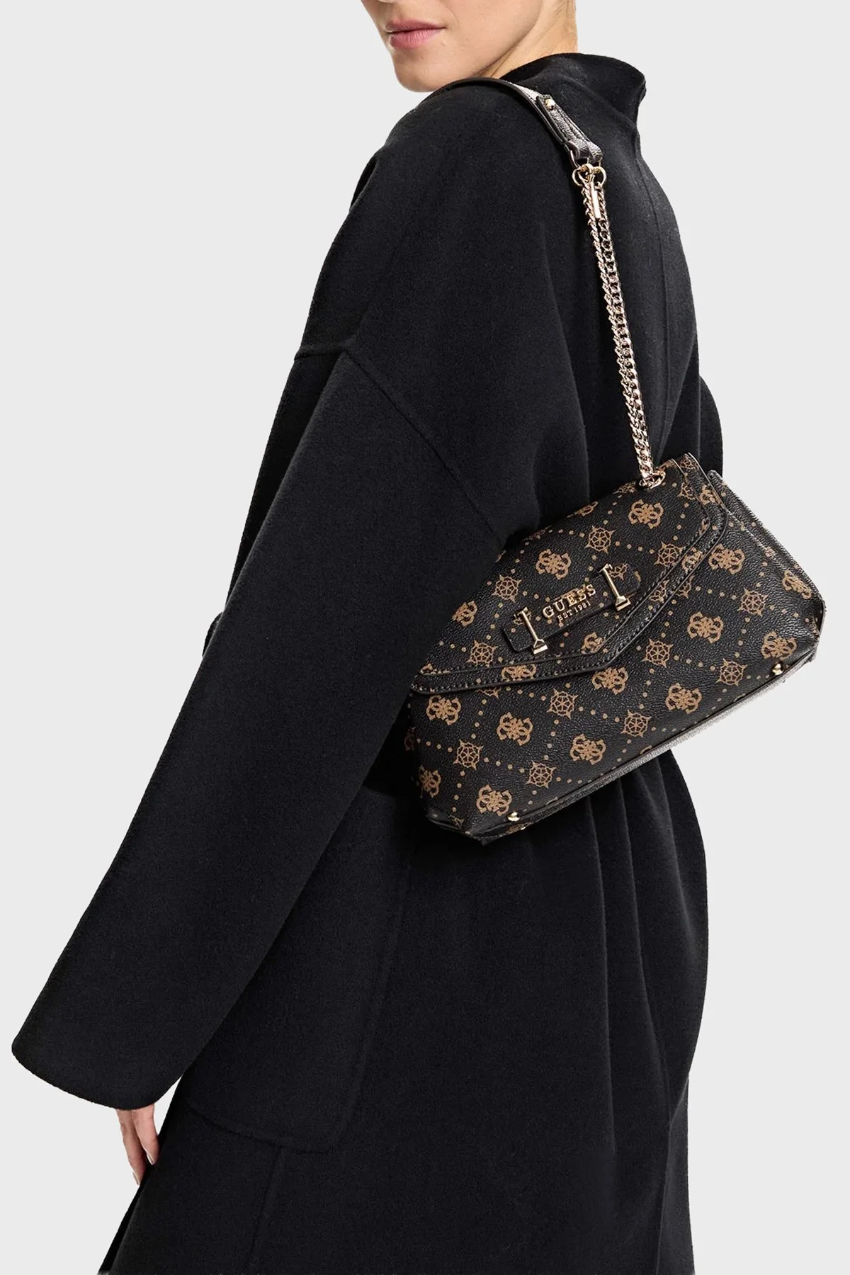 Guess Silia 4G Logolu Zincir Askılı HWGP9890210 Bayan Çanta HWGP98 90210 ESL KAHVE - 2