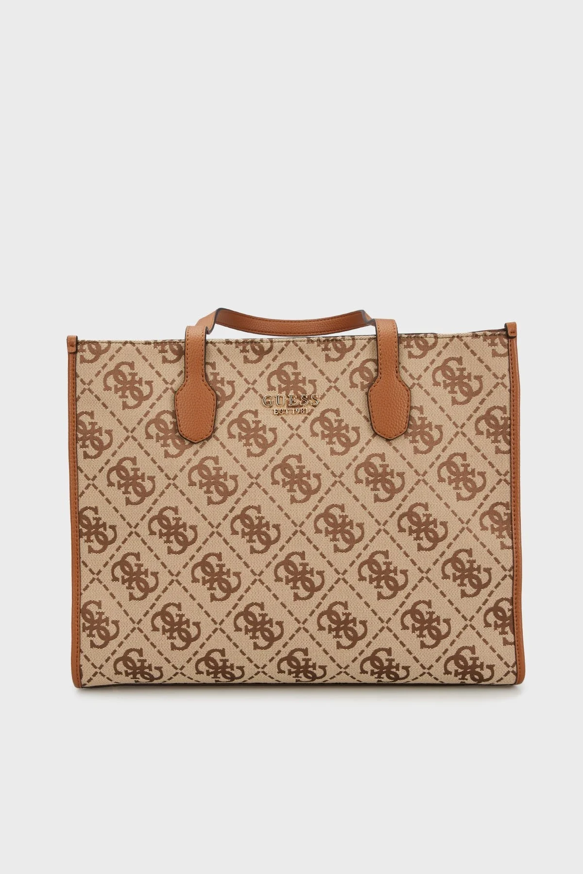 Guess Silvana 4G Logo Baskılı Çift Tutma Saplı HWJO8665240 Bayan Çanta HWJO86 65240 LTL KAHVE - 4
