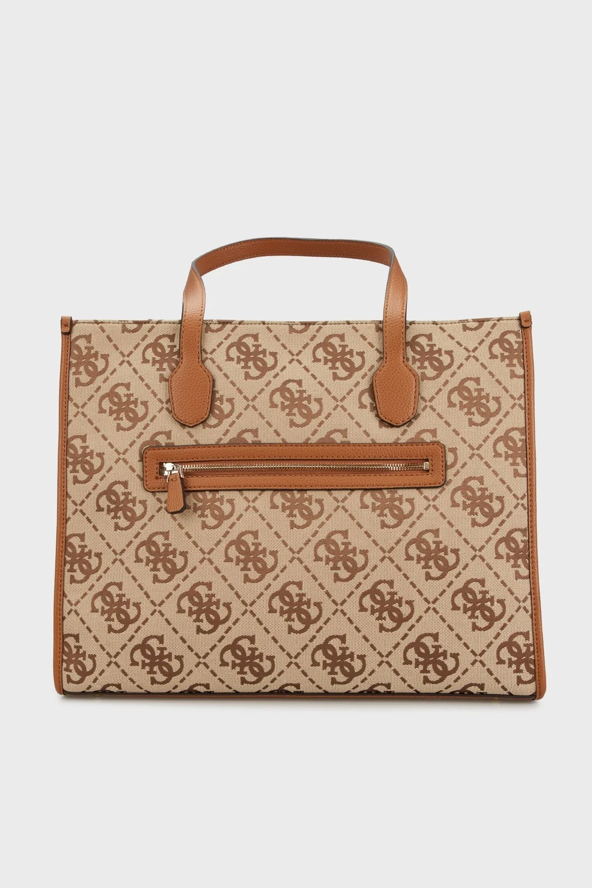 Guess Silvana 4G Logo Baskılı Çift Tutma Saplı HWJO8665240 Bayan Çanta HWJO86 65240 LTL KAHVE - 5