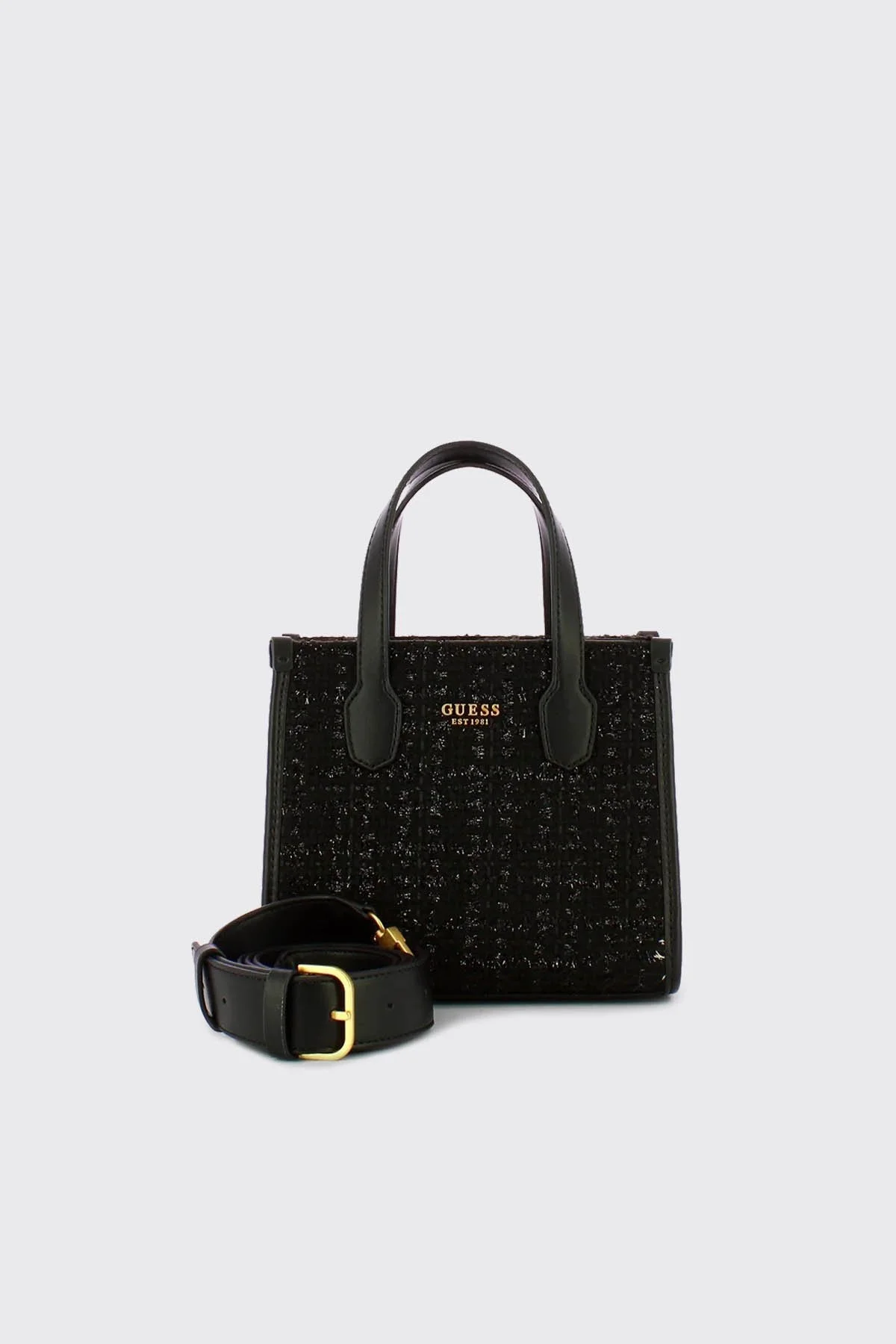 Guess Silvana Logo Desenli Ayarlanabilir Omuz Askılı Mini Bayan Çanta HWTB8665770 BLA SİYAH - 4