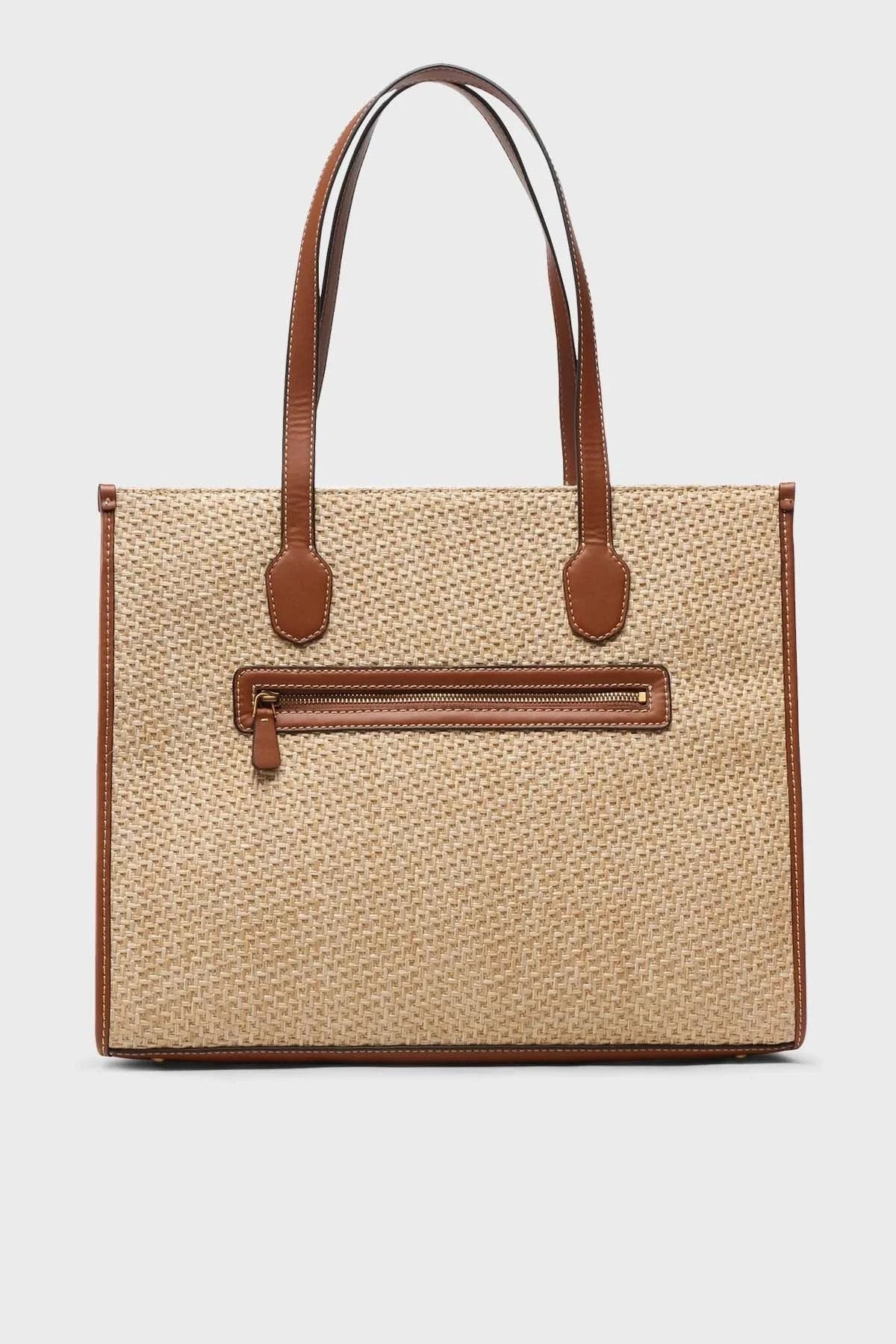 Guess Silvana Logolu Hasır Bayan Çanta HWWS8665240 NTC KAHVE - 4