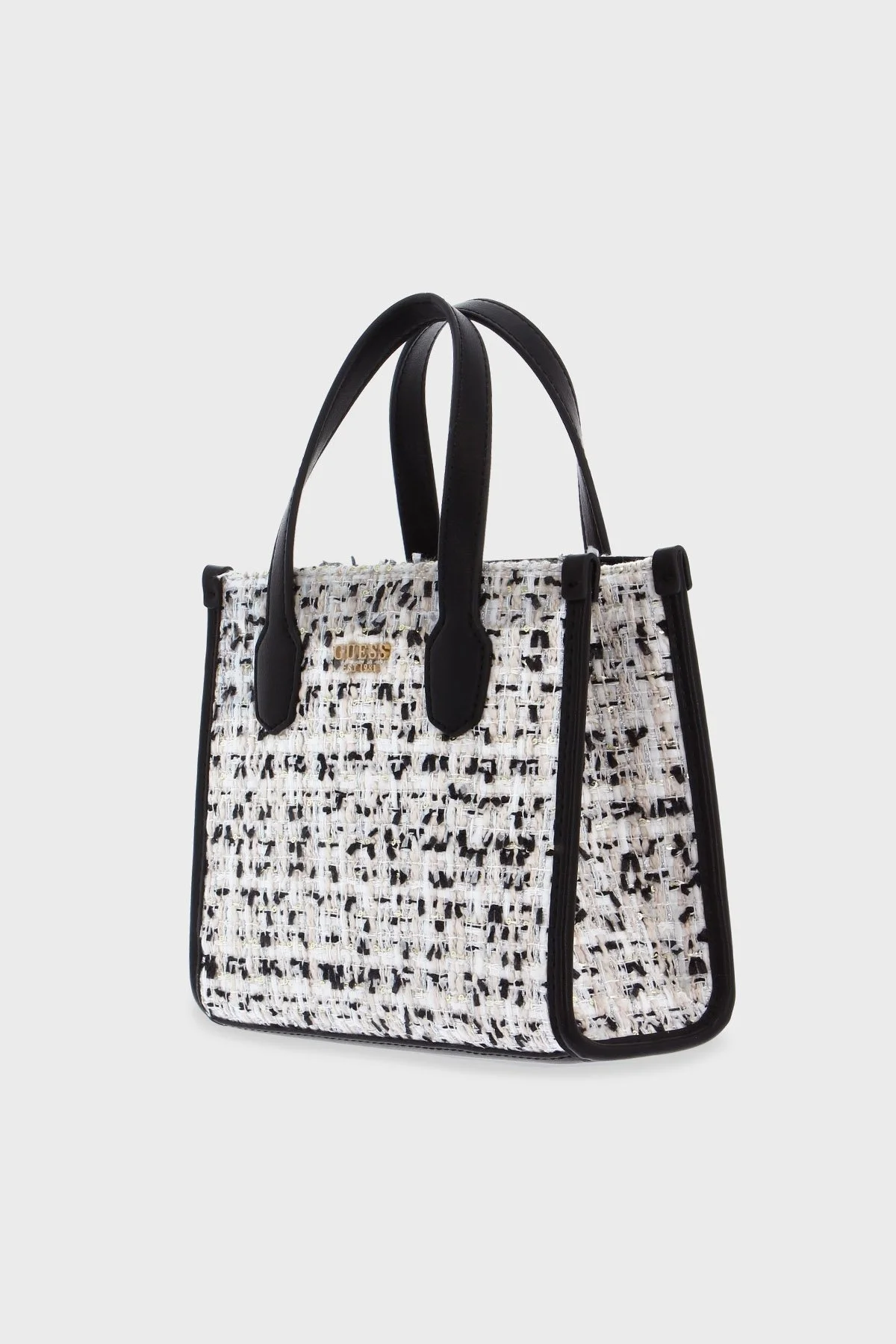 Guess Silvana Tüvit Görünümlü Ayarlanabilir ve Çıkarılabilir Omuz Askılı Bayan Çanta HWTC8665770 CUU BEYAZ - 2