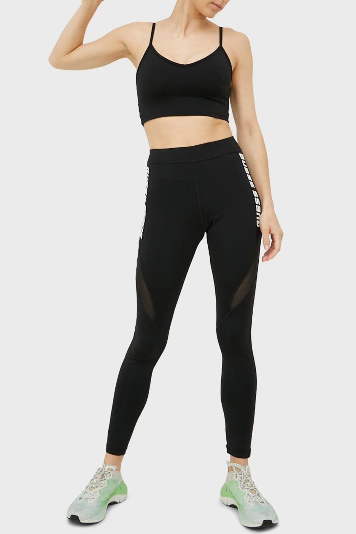 Guess Sırt Detaylı Slim Fit Angelica Spor Bayan Sütyen V2YP13MC03W JBLK SİYAH - 2