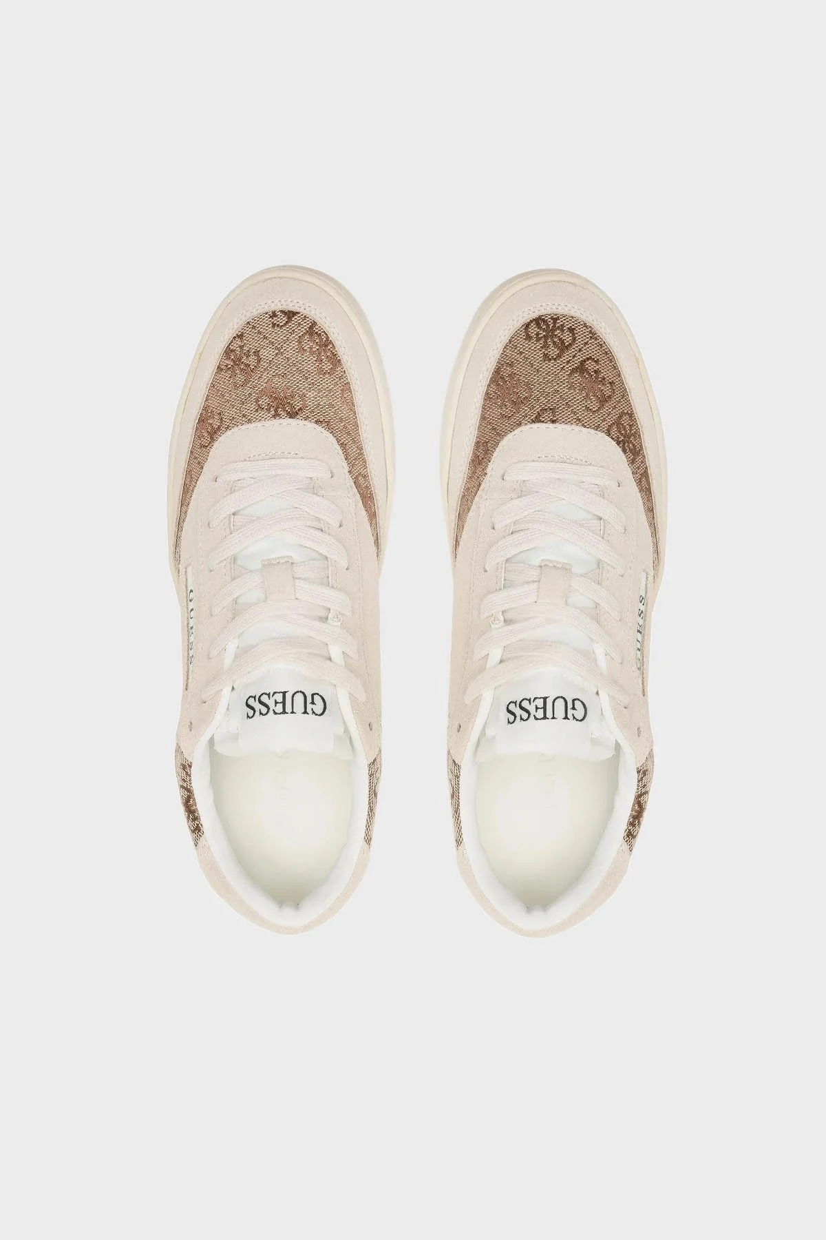 Guess Sisty 4G Logolu Deri Sneaker Bayan Ayakkabı FL6SIS FAL12 BEIYE KAHVE-BEJ - 4