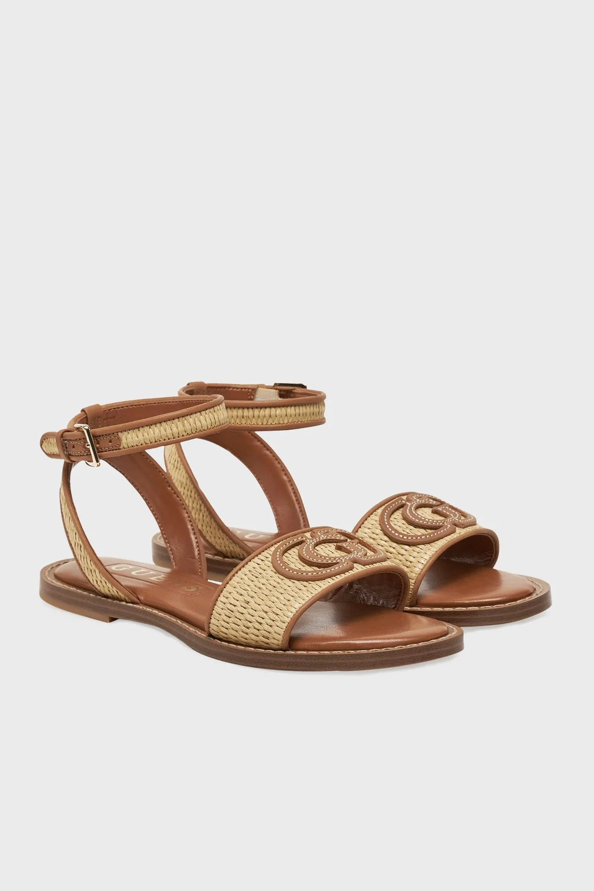 Guess Siyona Logolu FLJSIYFAB03 Kadın Sandalet FLJSIY FAB03 NATU TABA - 2