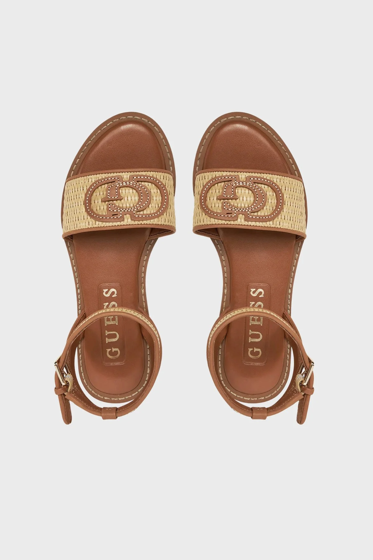 Guess Siyona Logolu FLJSIYFAB03 Kadın Sandalet FLJSIY FAB03 NATU TABA - 3