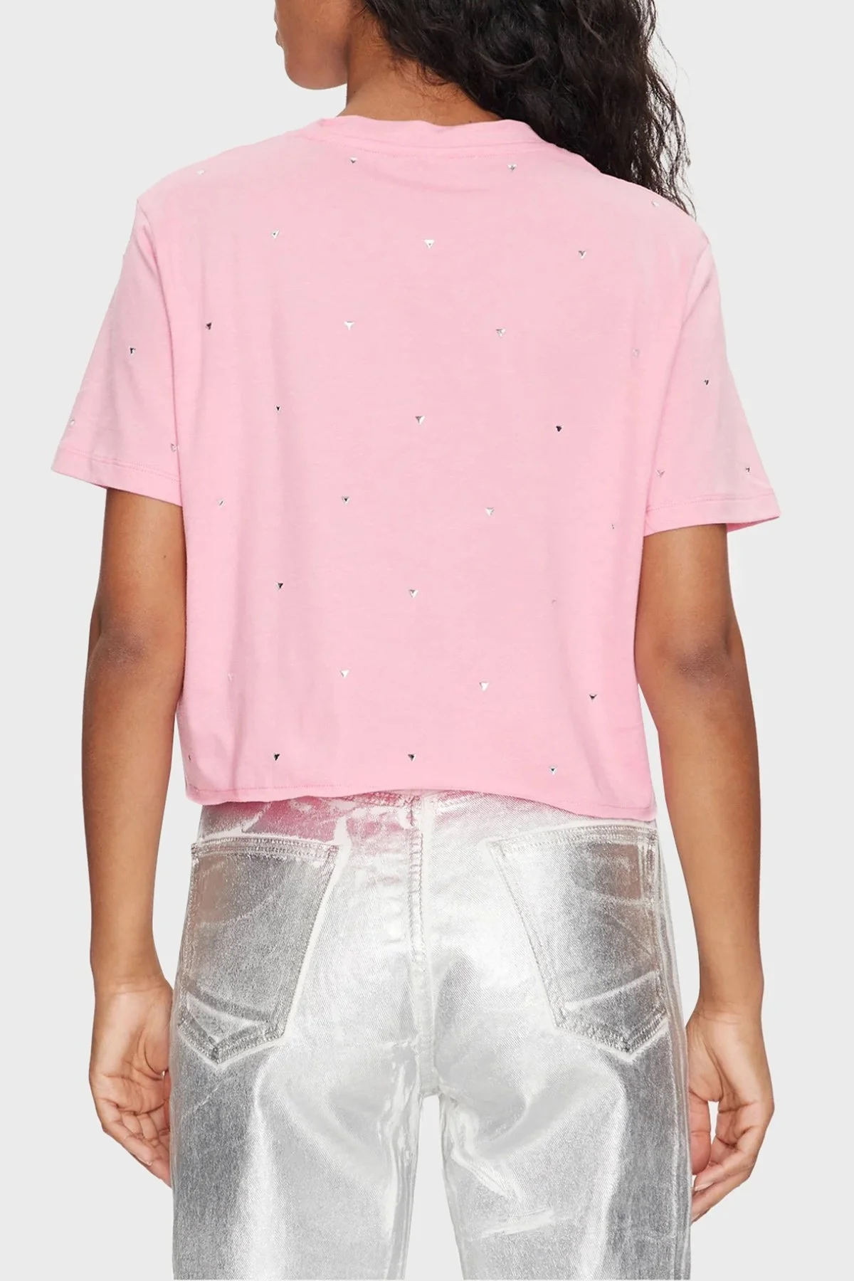 Guess Skylar Pamuklu Boxy Fit Crop V4GI08JA914 Bayan T Shirt V4GI08 JA914 PSPK PEMBE - 3