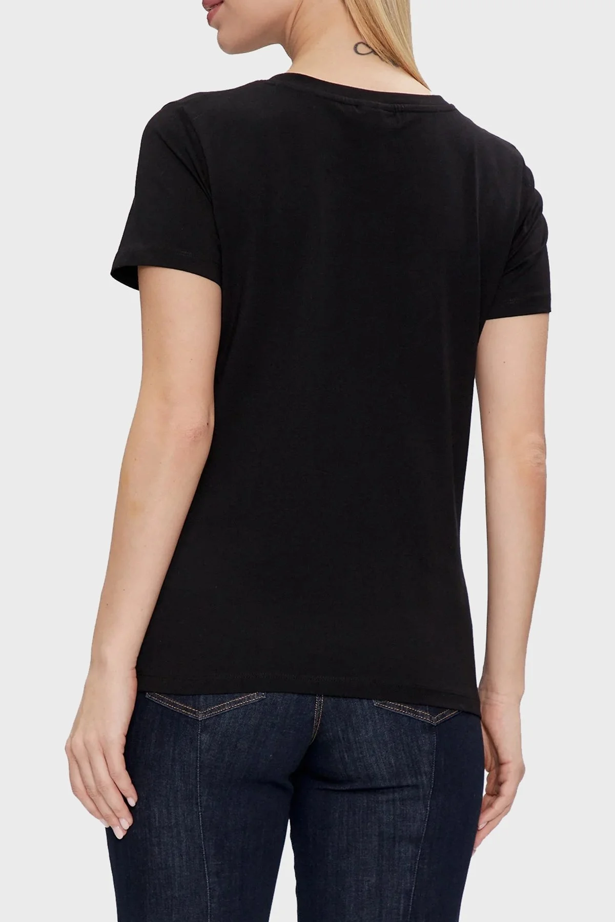 Guess Skylar Streç Pamuklu Slim Fit V4GI09J1314 Bayan T Shirt V4GI09 J1314 JBLK SİYAH - 12