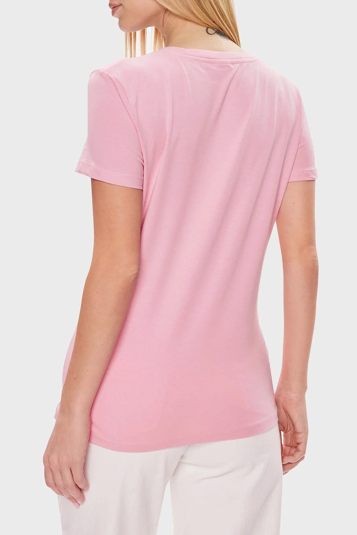 Guess Skylar Streç Pamuklu Slim Fit V4GI09J1314 Bayan T Shirt V4GI09 J1314P SPK PEMBE - 2