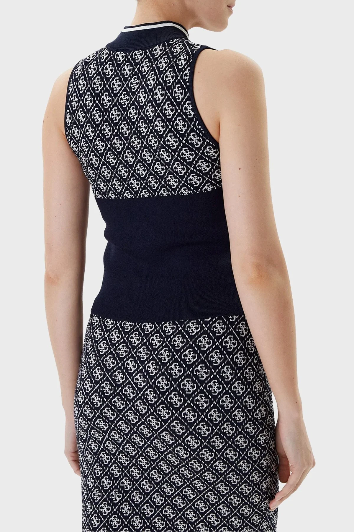 Guess Sl Rn Lise 4G Logolu Slim Fit Yarım Balıkçı Yaka Triko W3YR26Z37K0 Bayan Kazak W3YR26 Z37K0 FBCF LACİVERT - 3