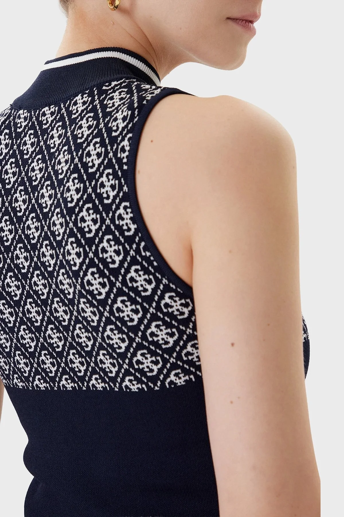 Guess Sl Rn Lise 4G Logolu Slim Fit Yarım Balıkçı Yaka Triko W3YR26Z37K0 Bayan Kazak W3YR26 Z37K0 FBCF LACİVERT - 5