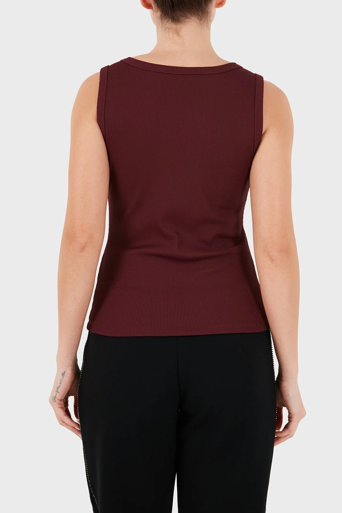 Guess Sl Savina Logolu Pamuklu Geniş Yaka W6BP20K6255 Kadın Top W6BP20 K6255 G596 Bordo - 3