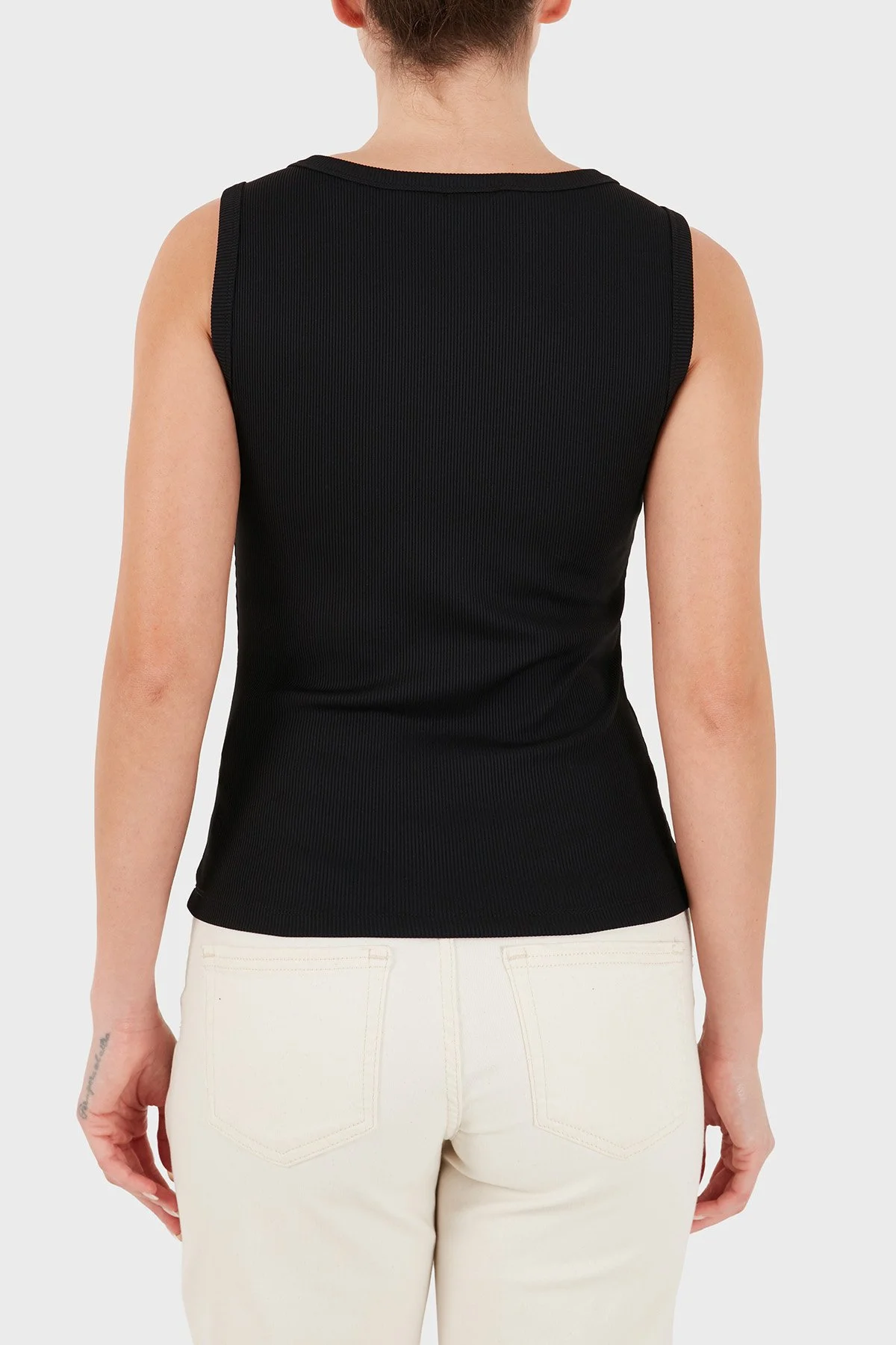 Guess Sl Savina Logolu Pamuklu Geniş Yaka W6BP20K6255 Kadın Top W6BP20 K6255 JBLK Siyah - 3