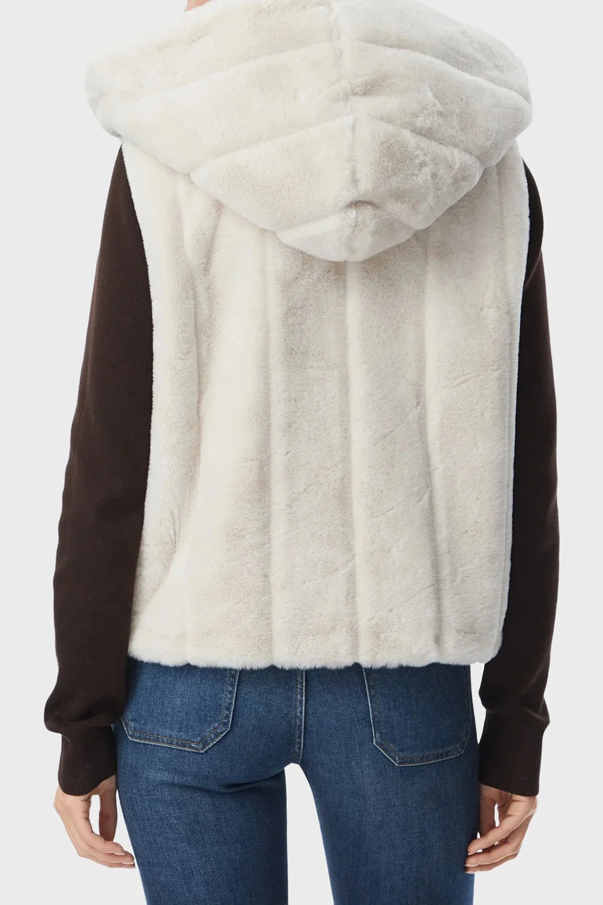 Guess Sl Sophy Yumuşak Dokulu Kapüşonlu Astarlı Peluş W5BL99WDCH0 Kadın Yelek W5BL99 WDCH0 G9L9 Ekru - 3