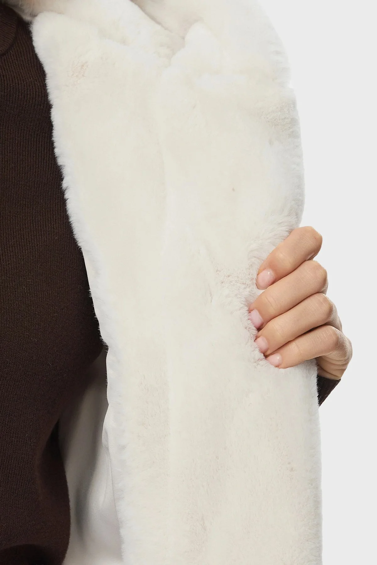Guess Sl Sophy Yumuşak Dokulu Kapüşonlu Astarlı Peluş W5BL99WDCH0 Kadın Yelek W5BL99 WDCH0 G9L9 Ekru - 6